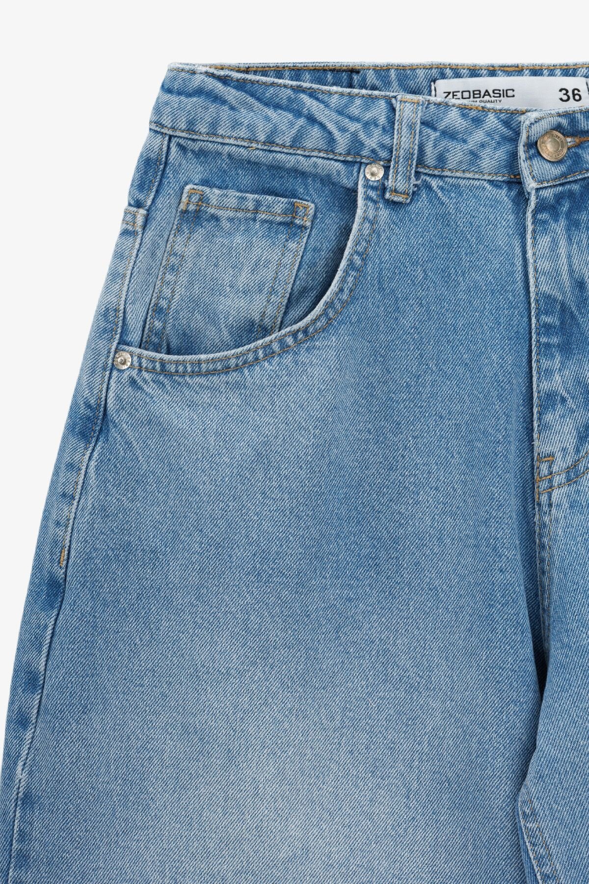 Купити Джинси Baggy жіночі Zeo Basic 4737 36 Блакитний Артикул: 2000990990310 Фото повноекранне №2