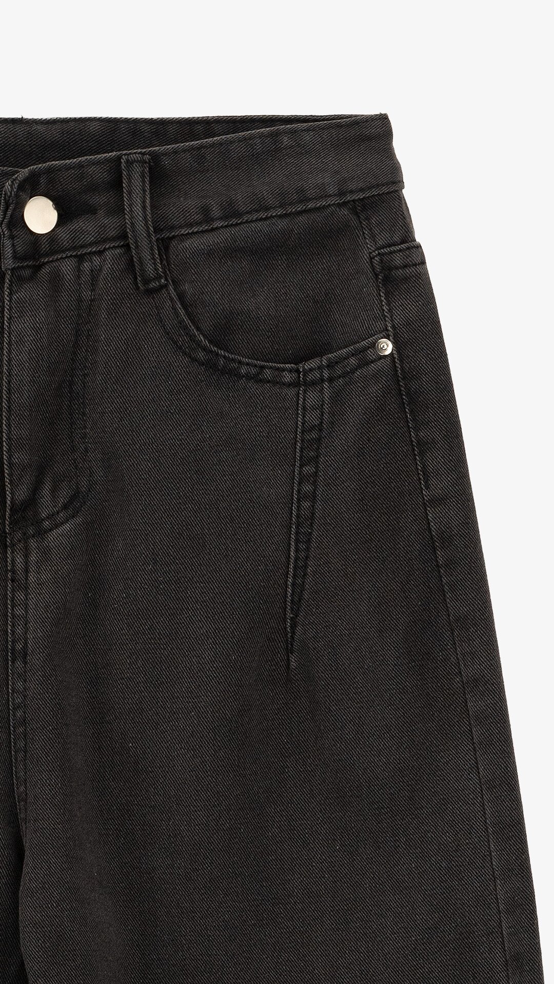 Джинсы однотонные Mom Fit женские 1907 L Серый  Фото №1