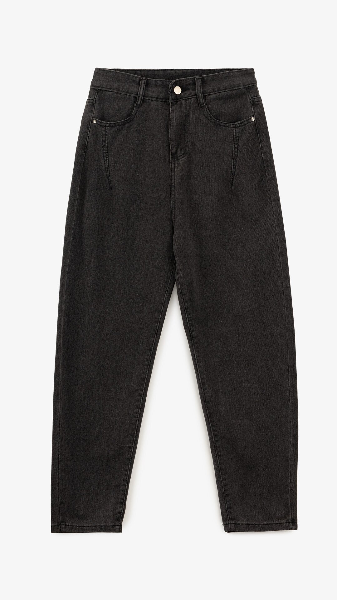 Джинсы однотонные Mom Fit женские 1907 L Серый  Фото №0
