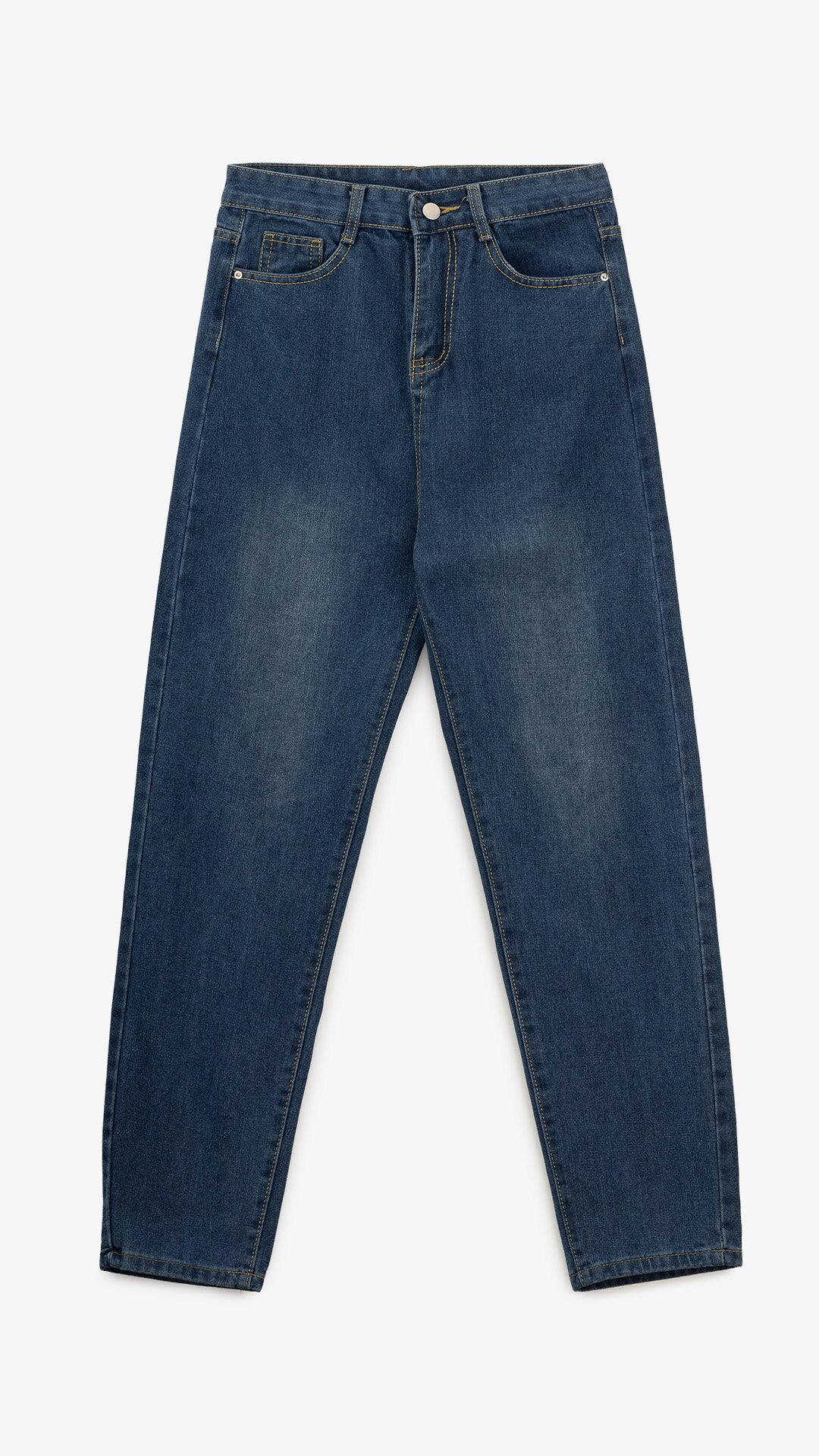 Купити Джинси однотонні Mom Fit жіночі 1908 S Синій Артикул: 2000999193200 Фото повноекранне №7