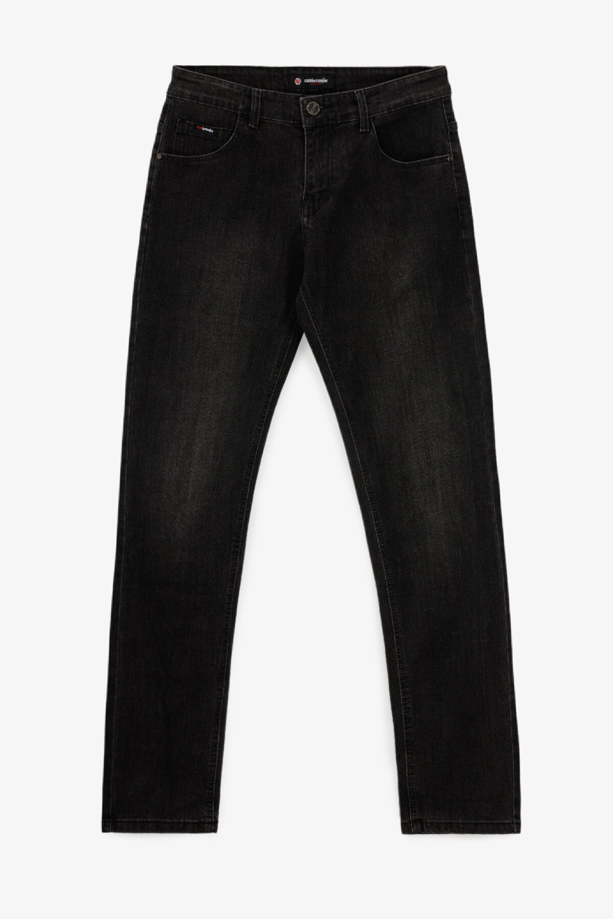 Джинсы Slim Fit мужские W008- 6 29 Темно-серый  Фото №6