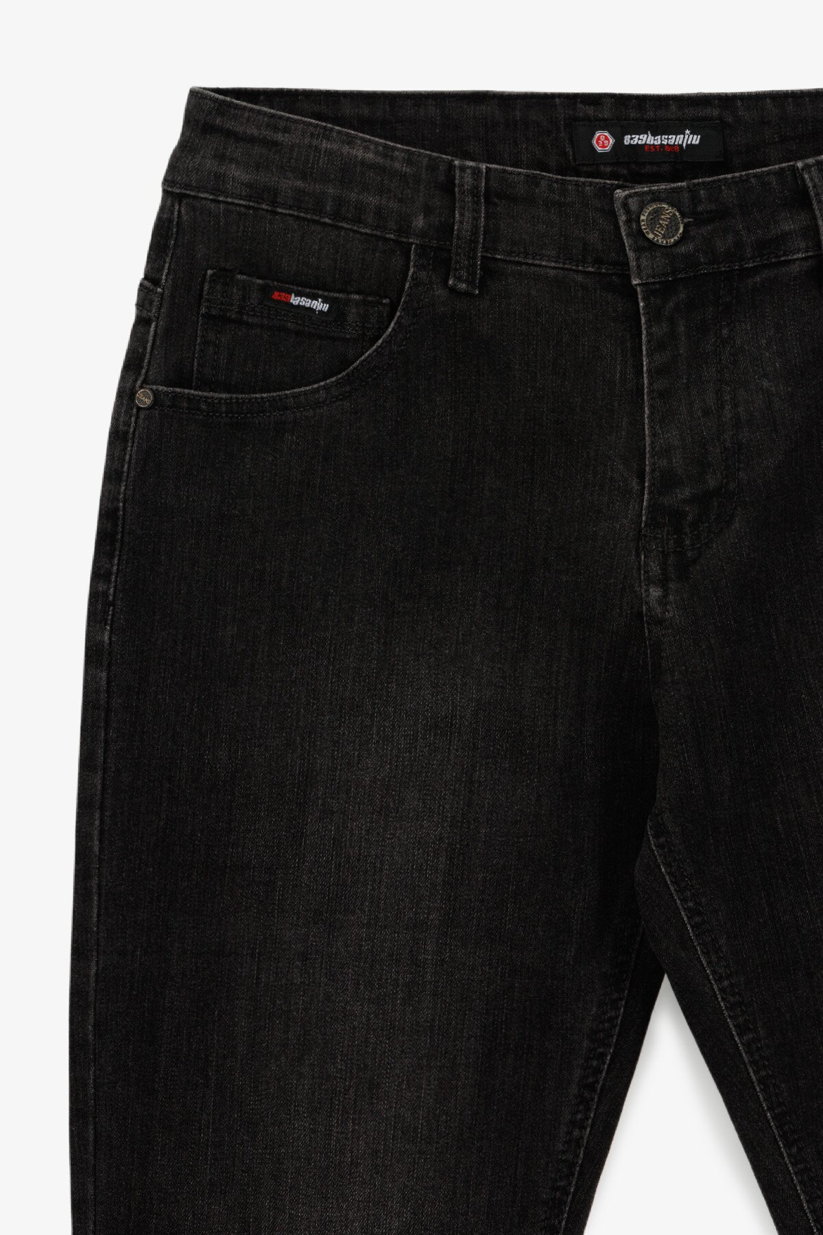 Джинсы Slim Fit мужские W008- 6 29 Темно-серый  Фото №10