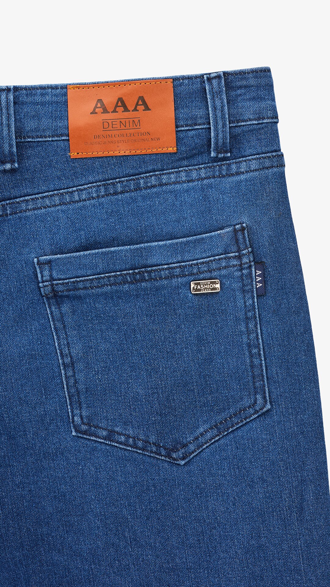 Купити Джинси Slim Fit однотонні чоловічі 902 33 Синій Артикул: 2000999453601 Фото повноекранне №9