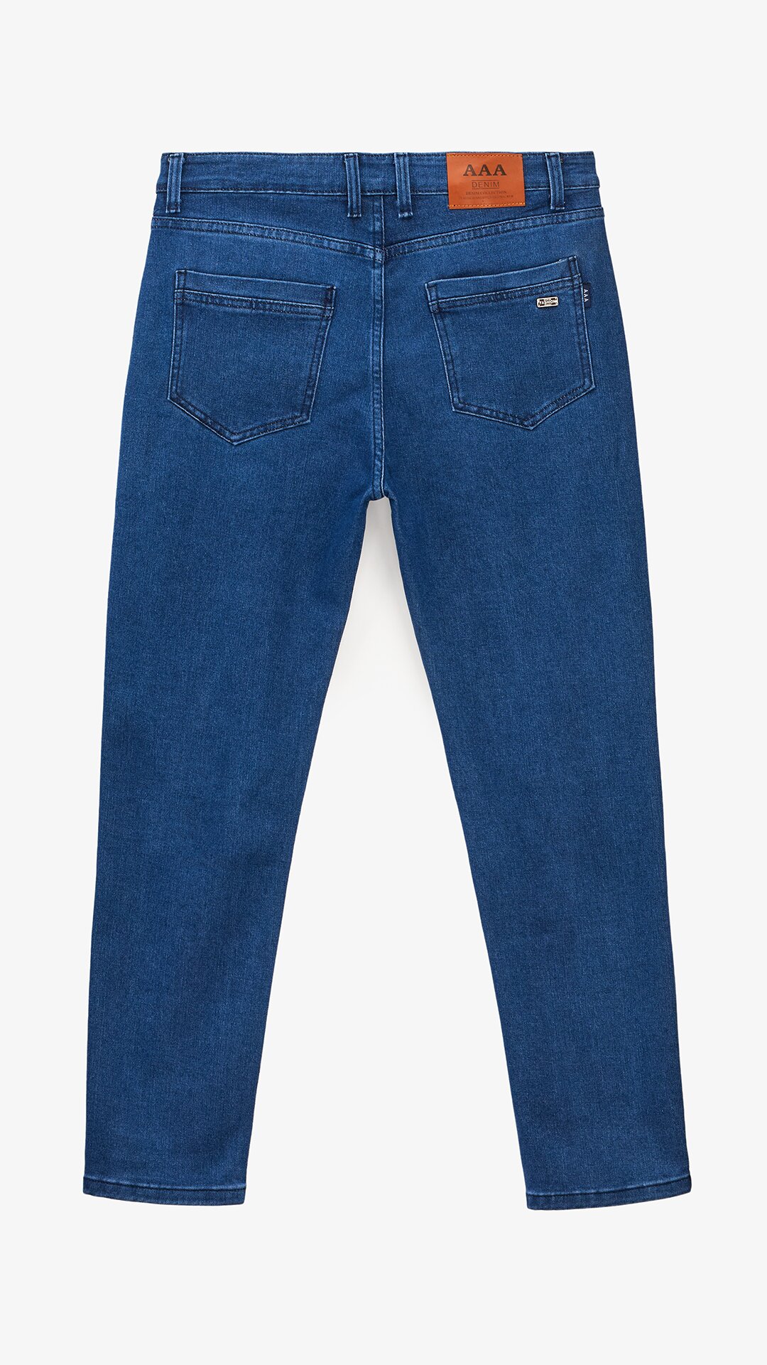 Купити Джинси Slim Fit однотонні чоловічі 902 33 Синій Артикул: 2000999453601 Фото повноекранне №10