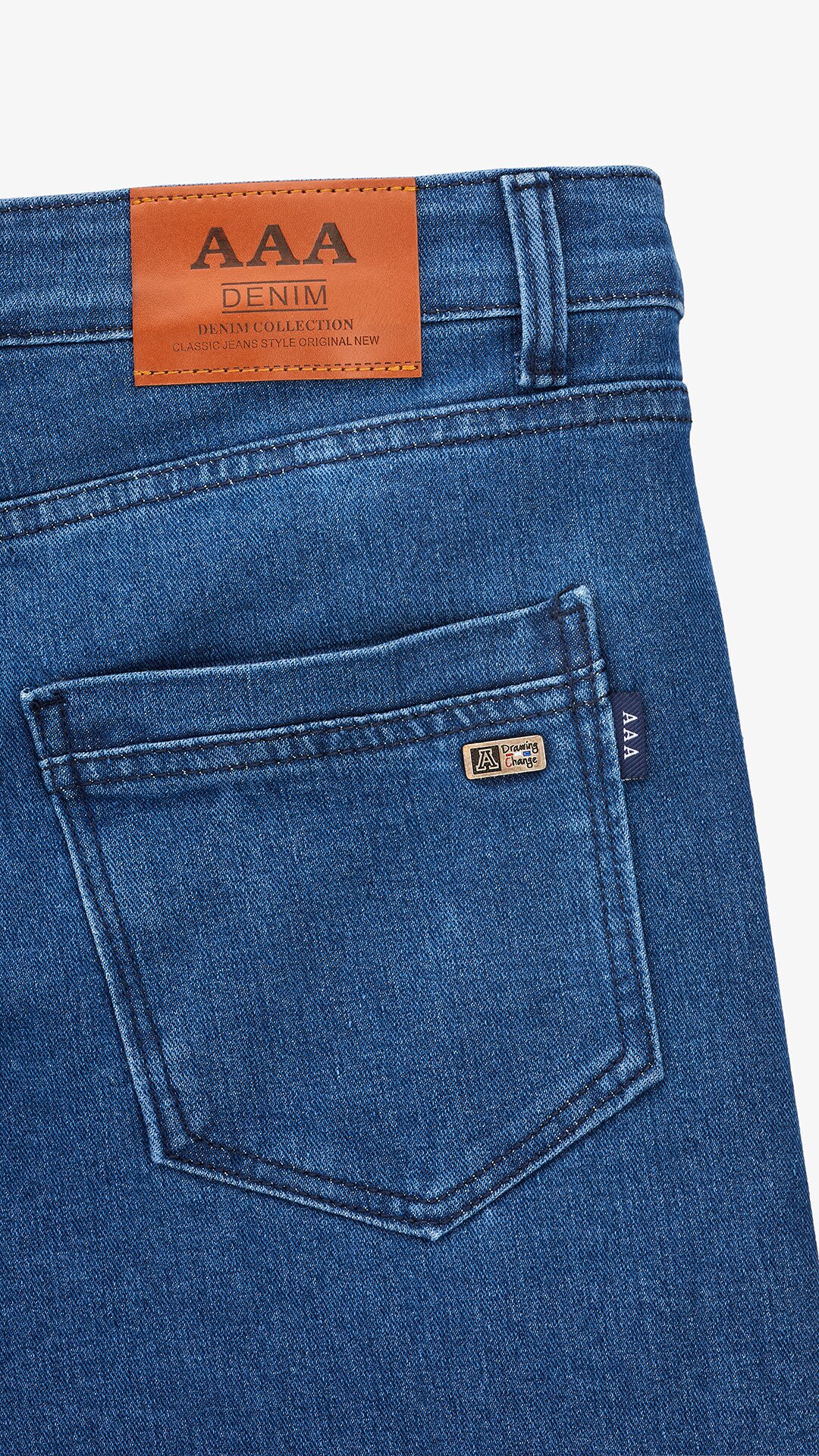 Купити Джинси Slim Fit однотонні чоловічі 903 29 Синій Артикул: 2000999453472 Фото повноекранне №10