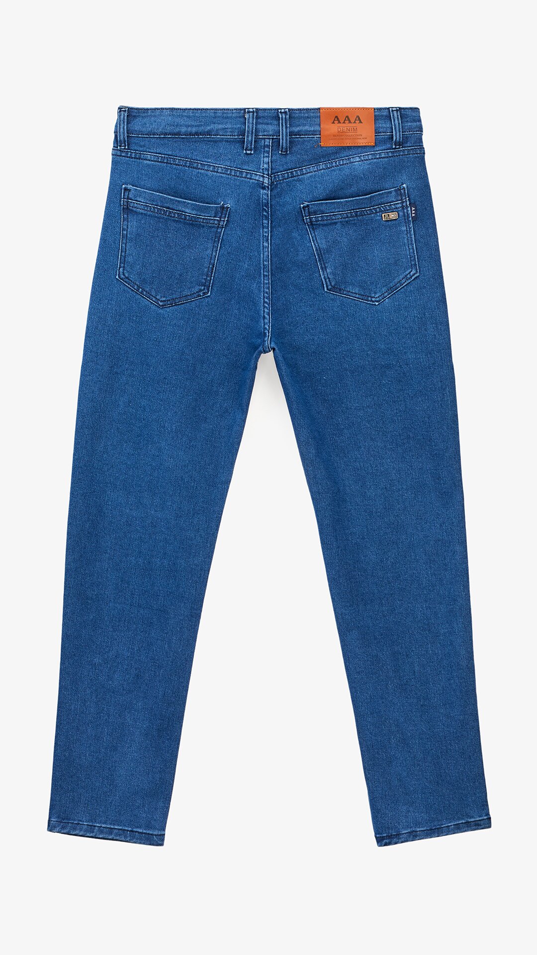 Купити Джинси Slim Fit однотонні чоловічі 903 29 Синій Артикул: 2000999453472 Фото повноекранне №11