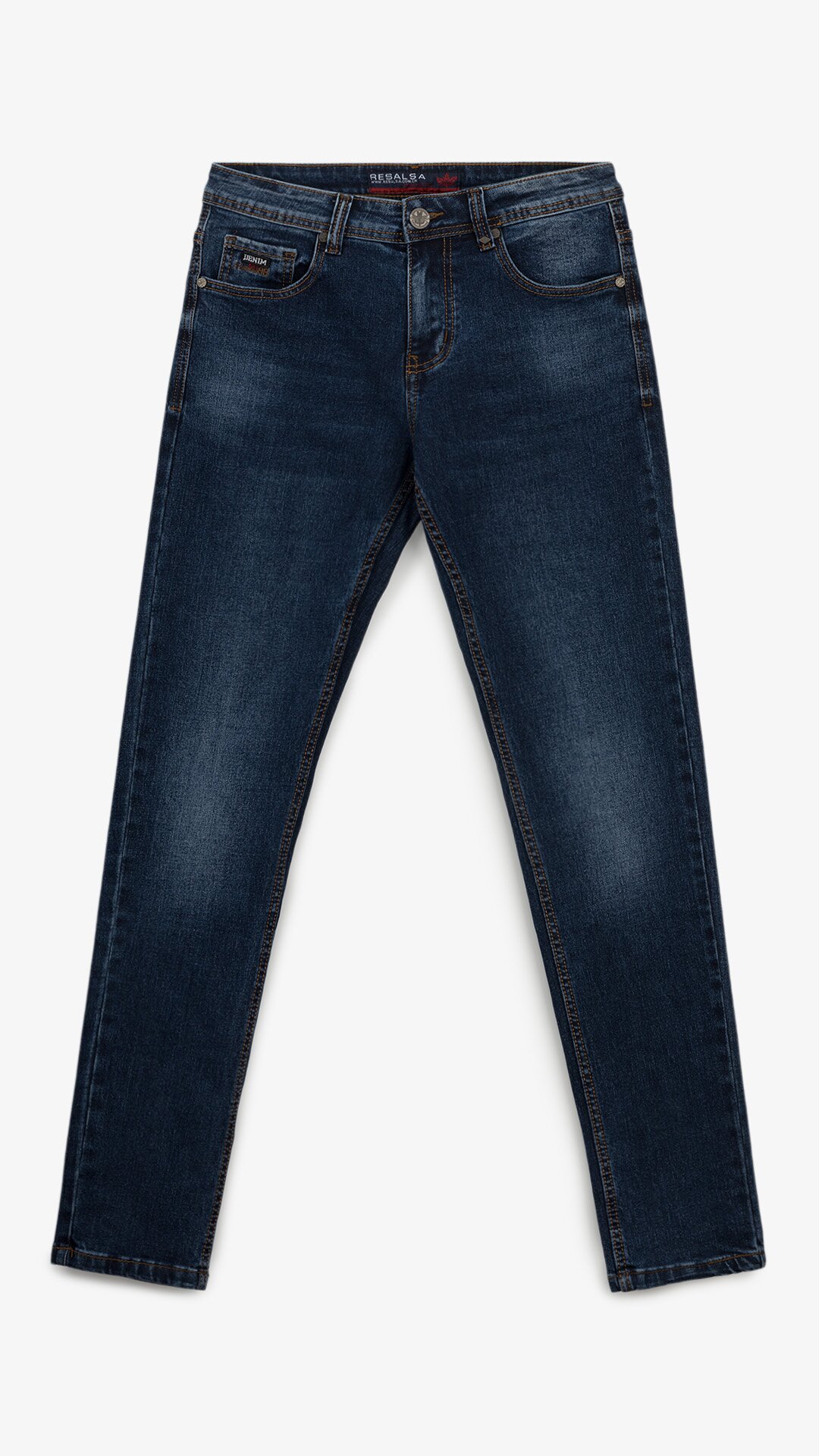 Купити Джинси Slim Fit однотонні чоловічі RB0095DT 27 Темно-синій Артикул: 2000999259074 Фото повноекранне №1
