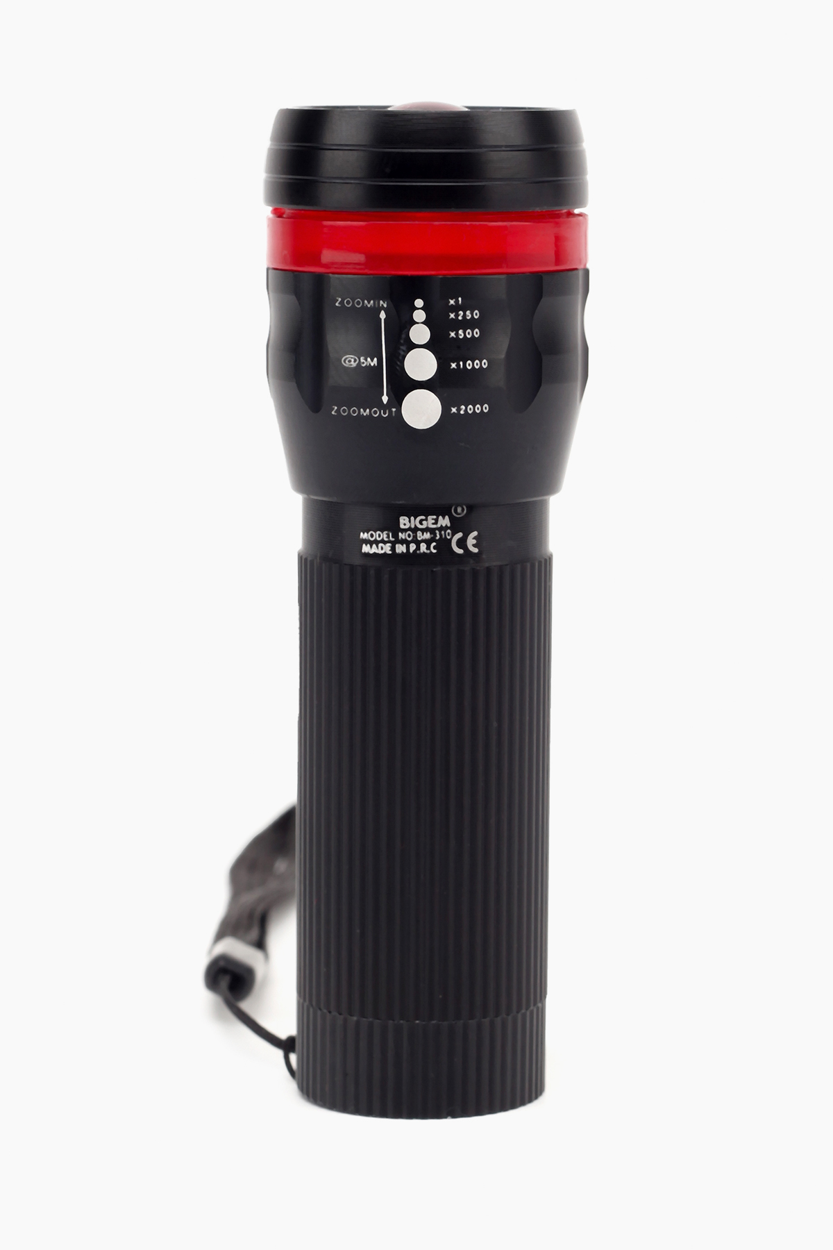 Фонарик ручной на батарейках ZOOM Красный Omer BM-310 (2000989456735)  Фото №1