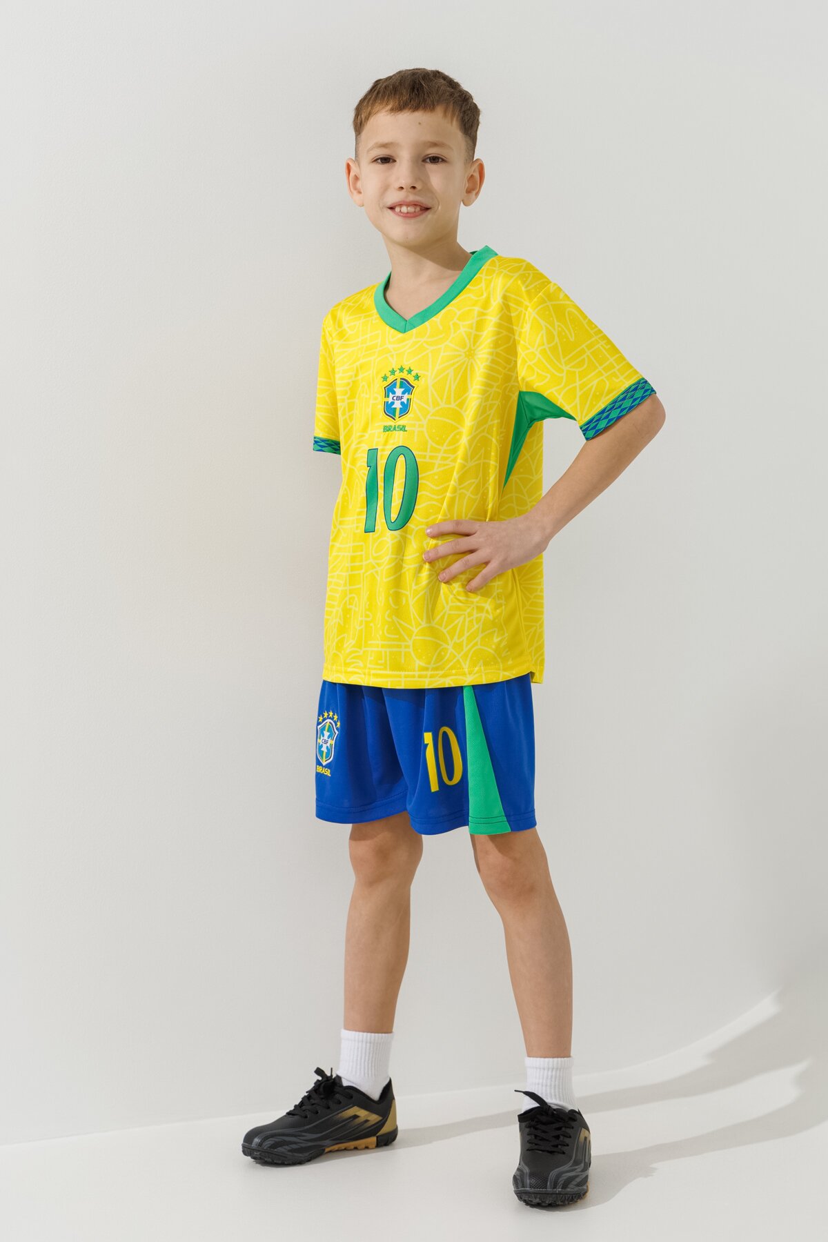 Футбольна форма для хлопчика BLD БРАЗИЛИЯ NEYMAR JR 104 см Жовтий  Фото №2