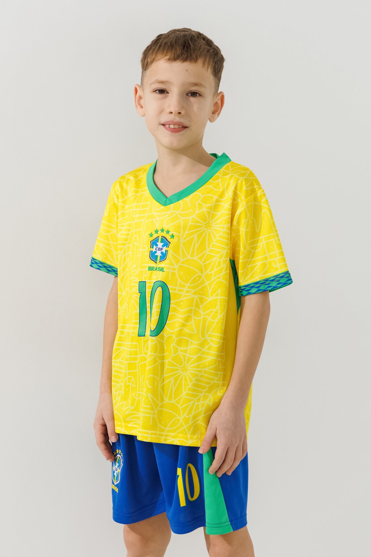 Футбольна форма для хлопчика BLD БРАЗИЛИЯ NEYMAR JR 104 см Жовтий  Фото №1