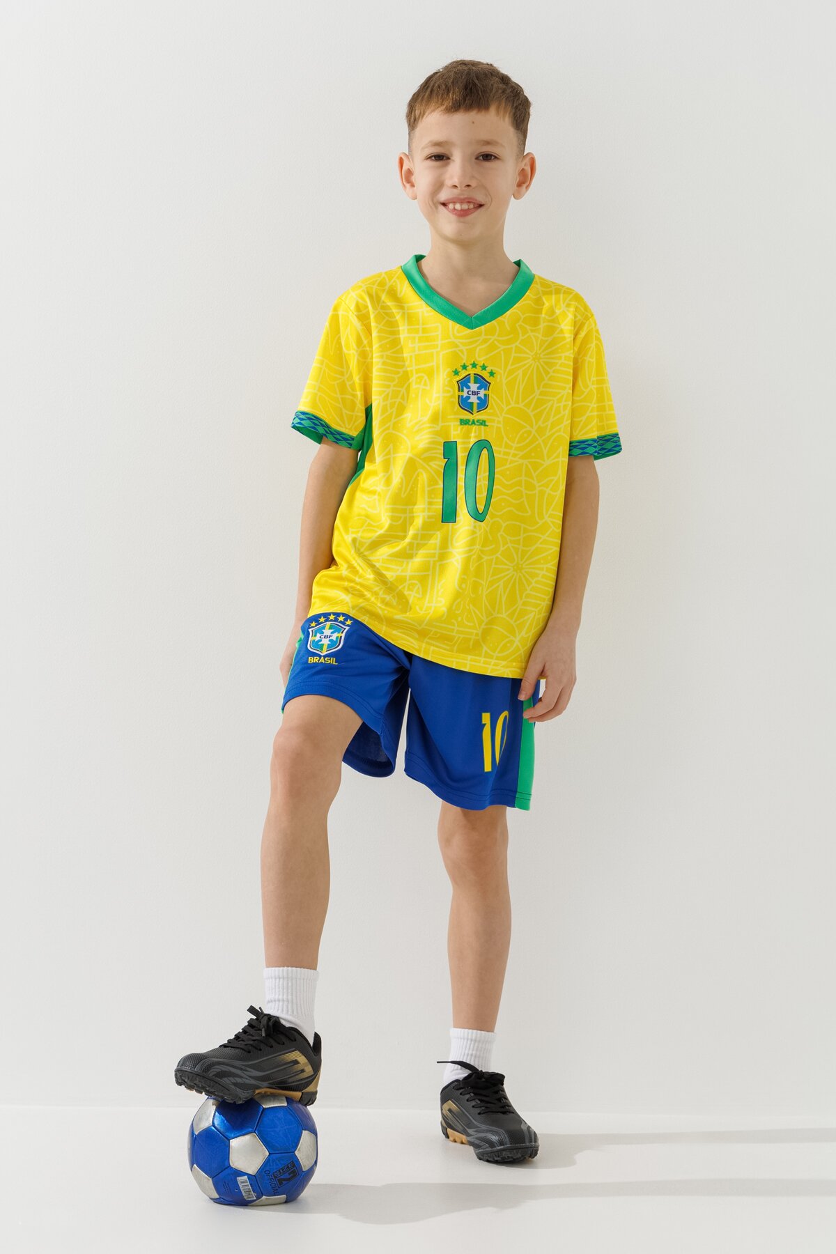 Футбольна форма для хлопчика BLD БРАЗИЛИЯ NEYMAR JR 104 см Жовтий  Фото №0