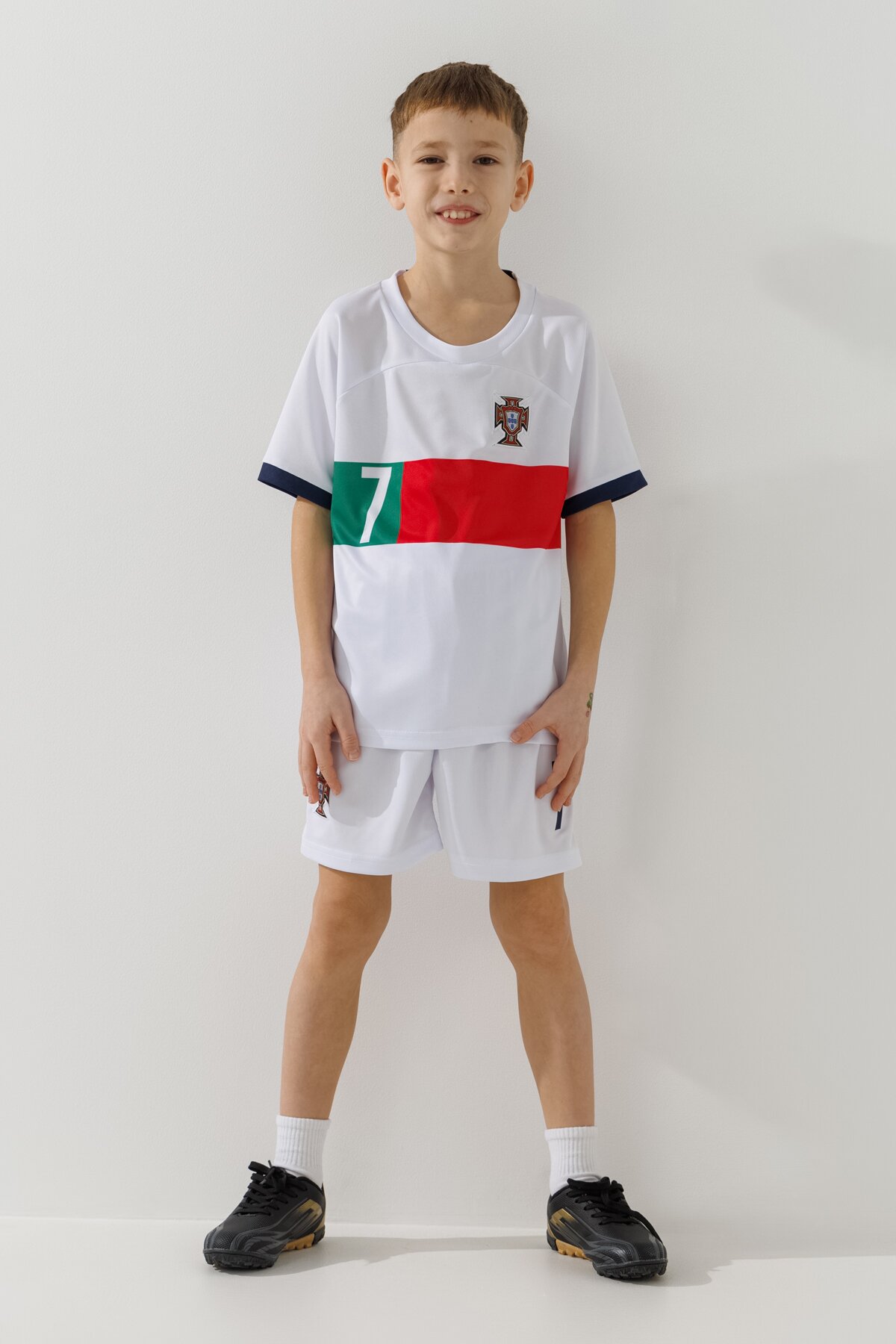 Футбольная форма для мальчика BLD ПОРТУГАЛИЯ RONALDO 152 см Белый  Фото №2