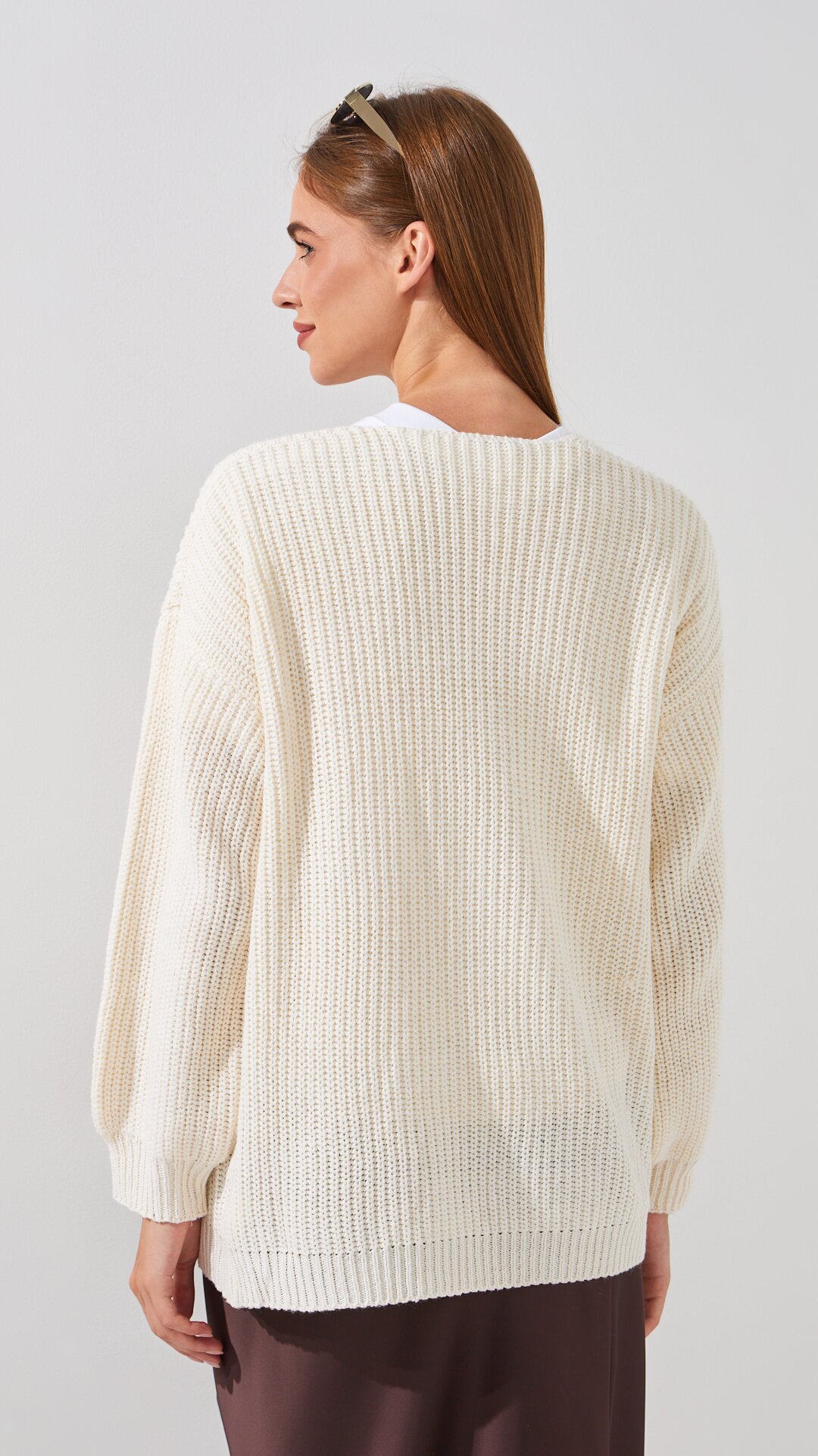 Кардиган однотонный женский 1025 One Size Молочный  Фото №4