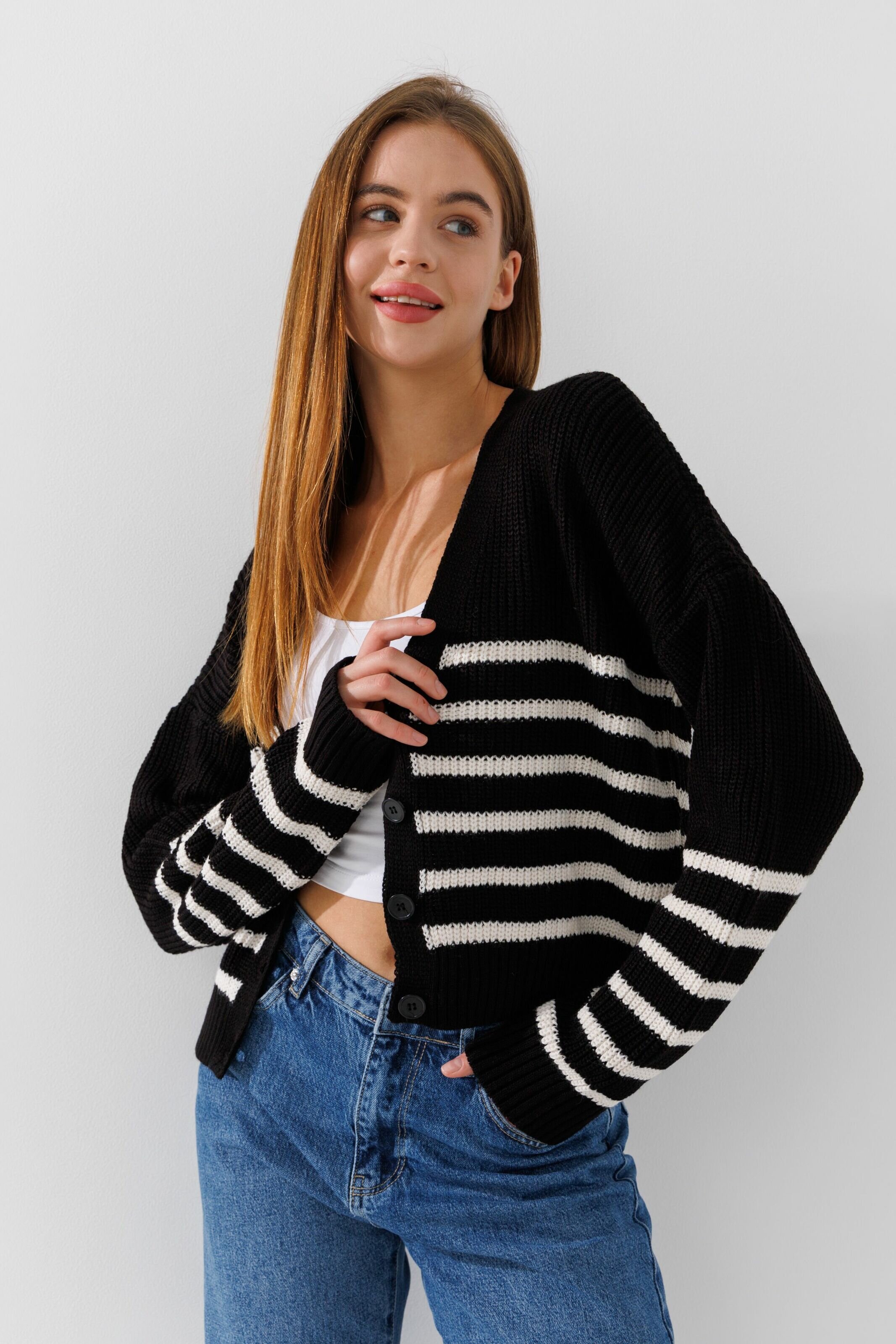 Кардиган з візерунком жіночий Park karon 8023 One Size Чорний  Фото №0