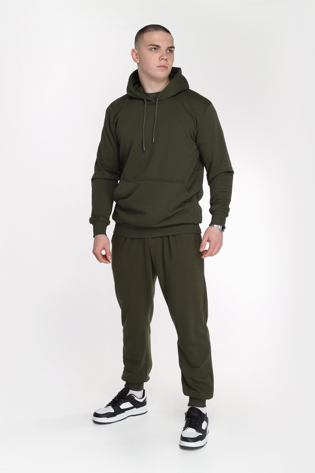 Худи однотонный мужской Demos DMS006 baza 3XL Хаки (2000989425847D)  Фото №5