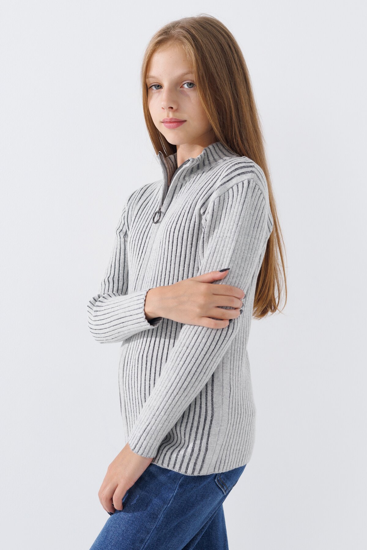 Кофта однотонная для девочки Lizi 3419 116 см Серый (2000990615008W)  Фото №2