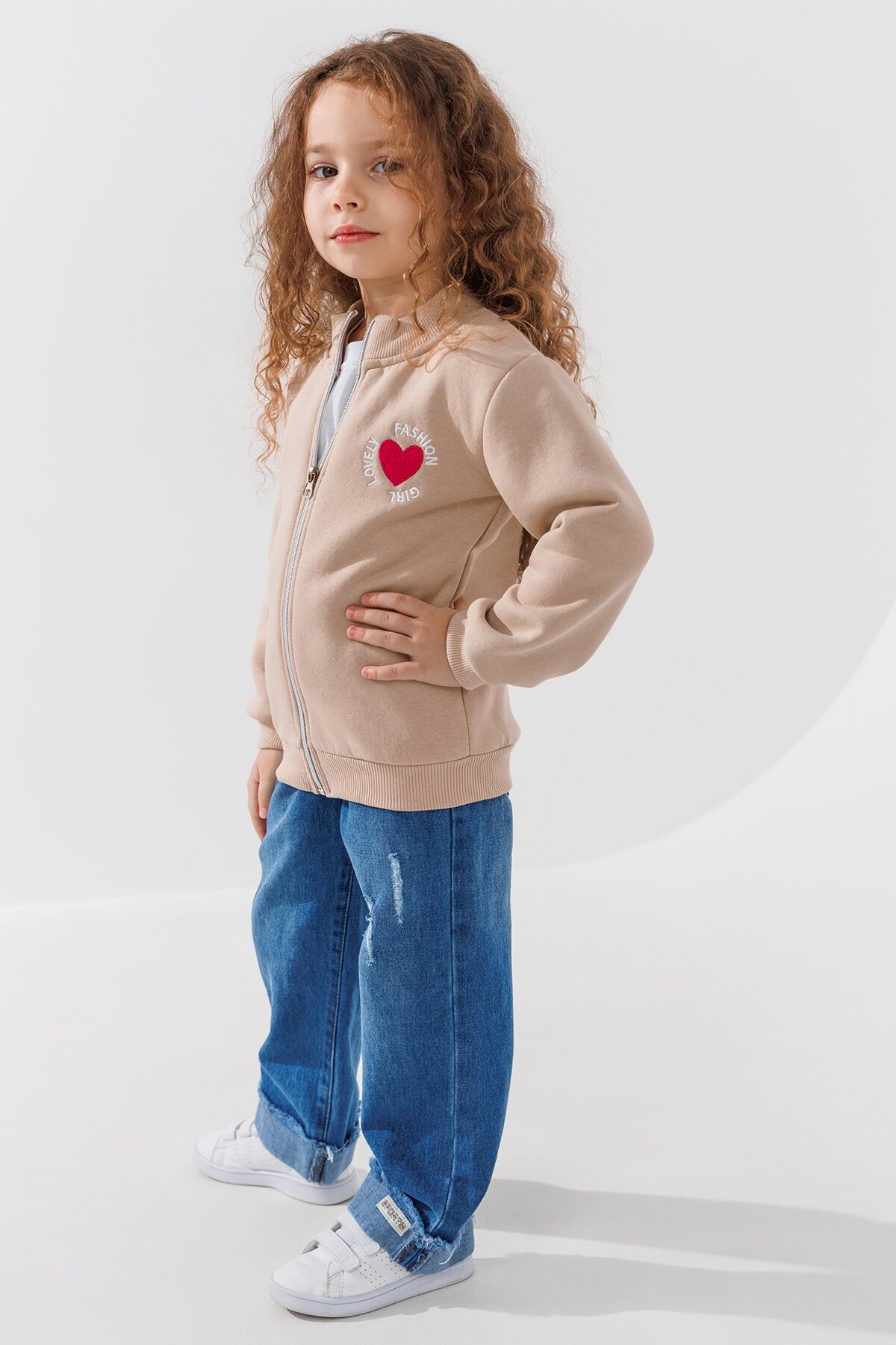 Кофта с принтом для девочки Baby Show 14362 110 см Бежевый  Фото №3