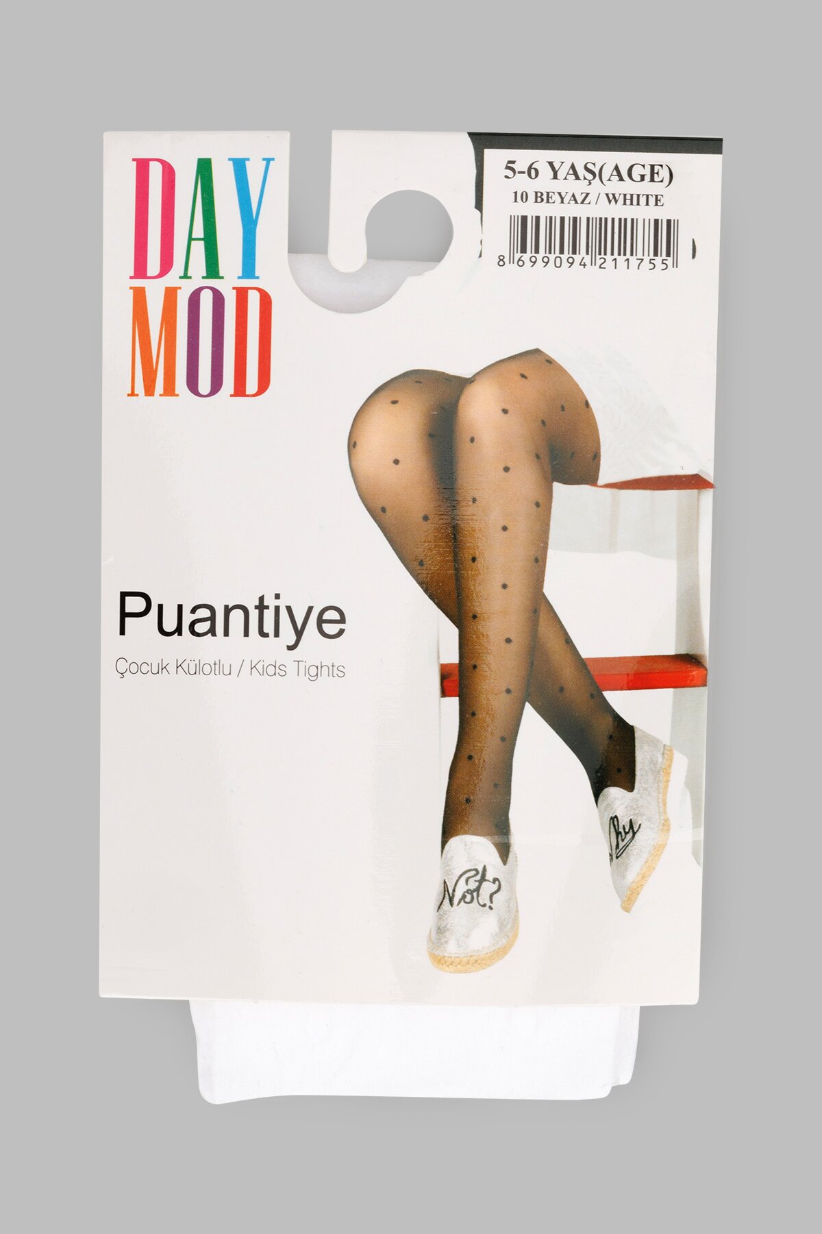 Колготи з принтом для дівчинки Day Mod Горохи 20Den 9-10 років Білий (2000990704634A)  Фото №2