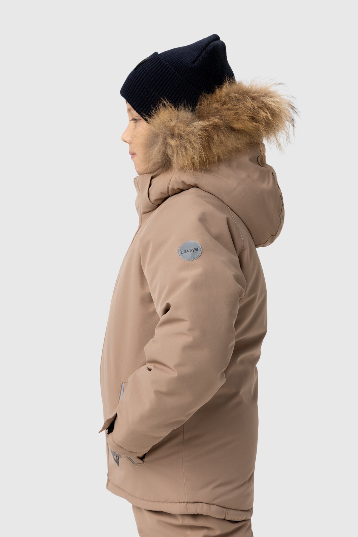 Комбинезон для мальчика Snowgenius H38-08 куртка + штаны на шлейках 116 см Бежевый (2000989630586W)  Фото №3