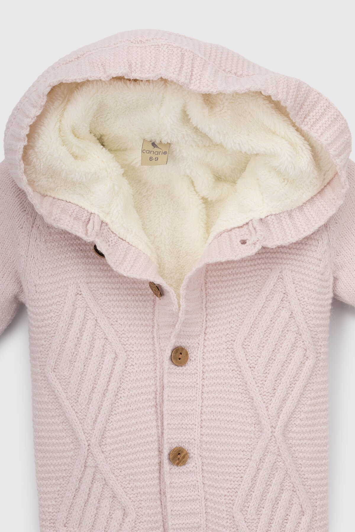 Комбинезон Unisex вязка дитячий Mini Papi 21006 Пудровий (2000990101198D)  Фото №4