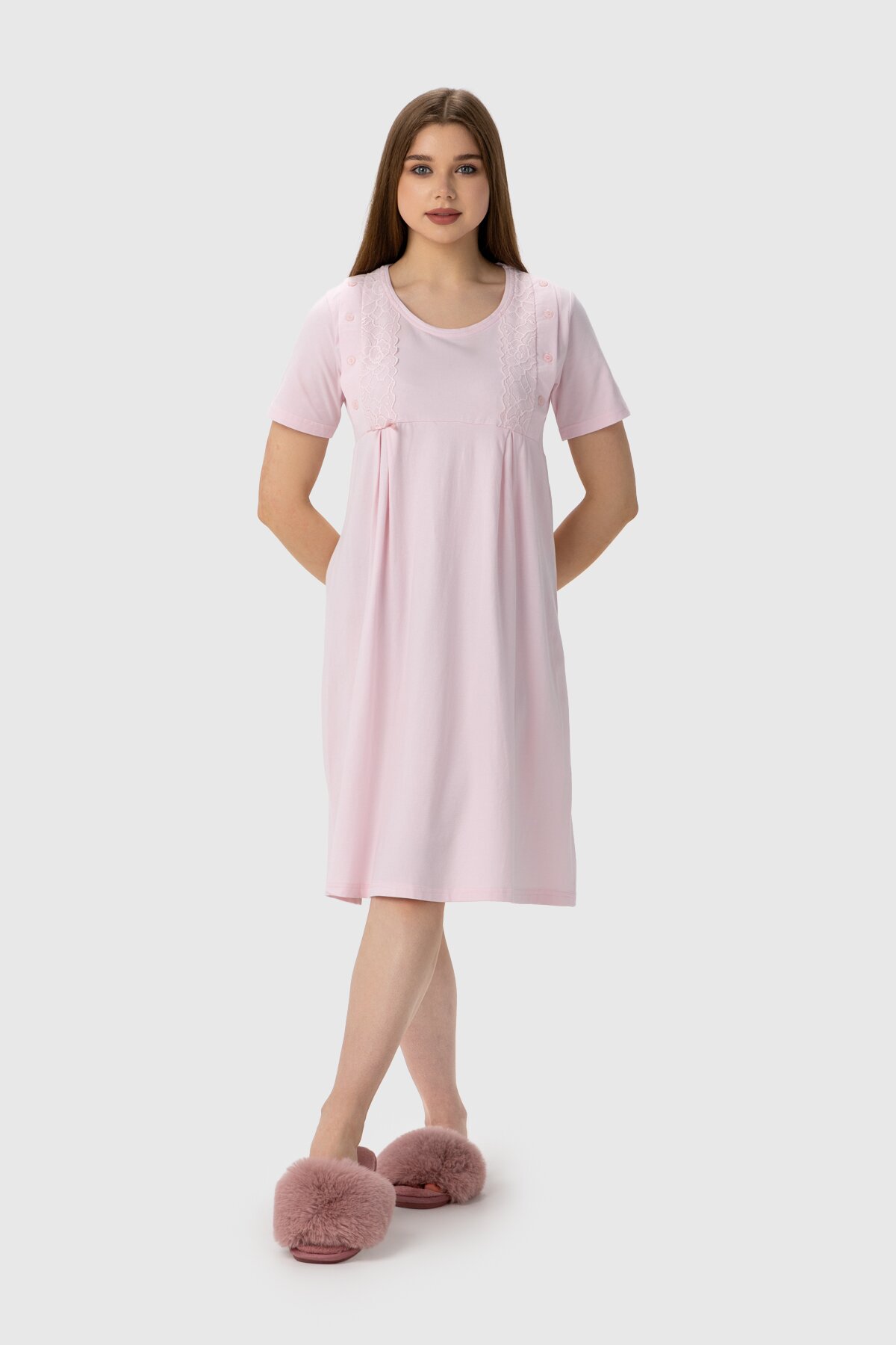Комплект для годуючих жіночий халат+сорочка Nicoletta 7398 S Рожевий (2000990160553А)  Фото №1