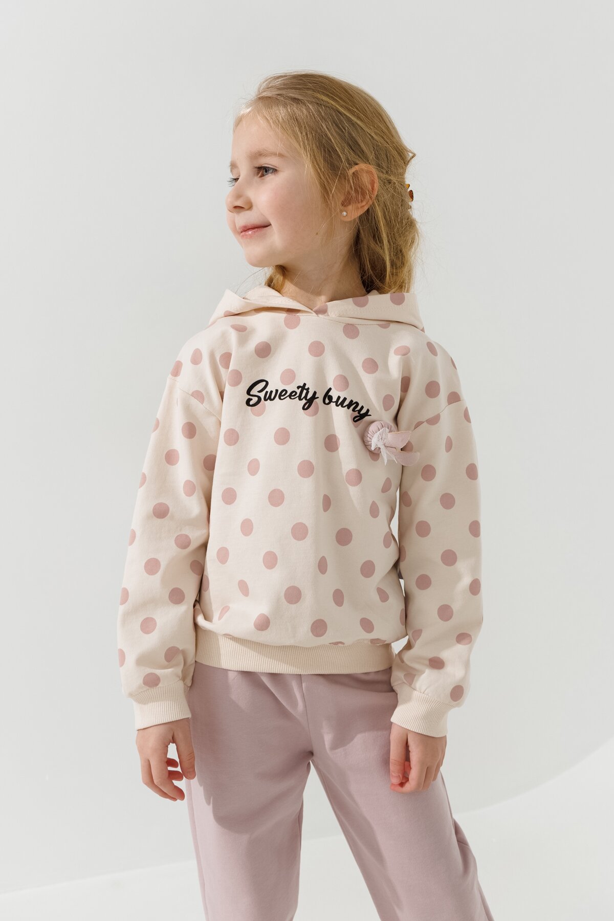 Костюм худі+штани для дівчинки Baby Show 483 92 см Молочний  Фото №2
