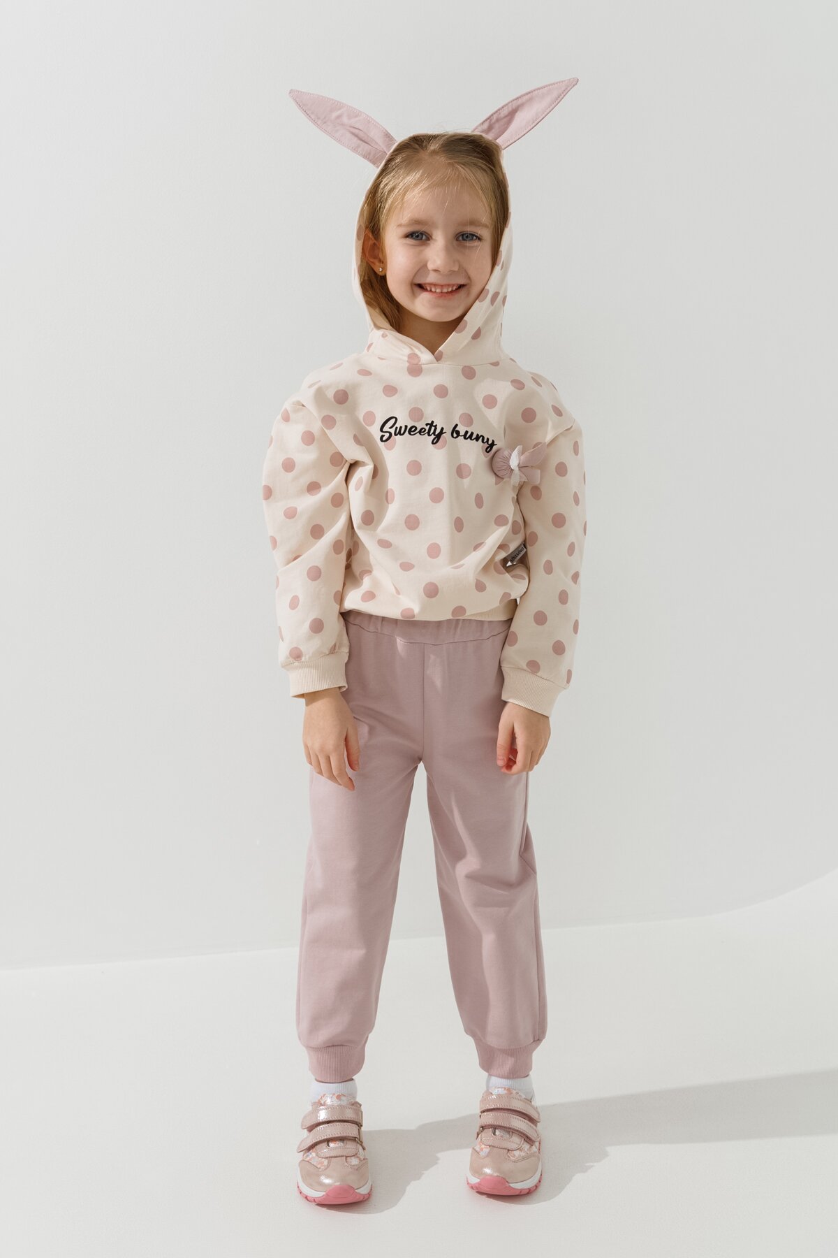 Костюм худі+штани для дівчинки Baby Show 483 92 см Молочний  Фото №1
