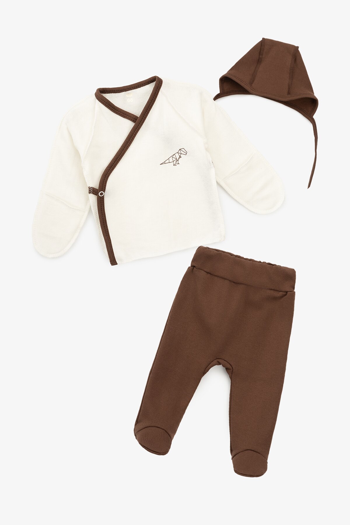 Костюм розпашенка+повзунки+шапка для малюків Baby Life А-305 56 см Коричнево-молочний  Фото №0