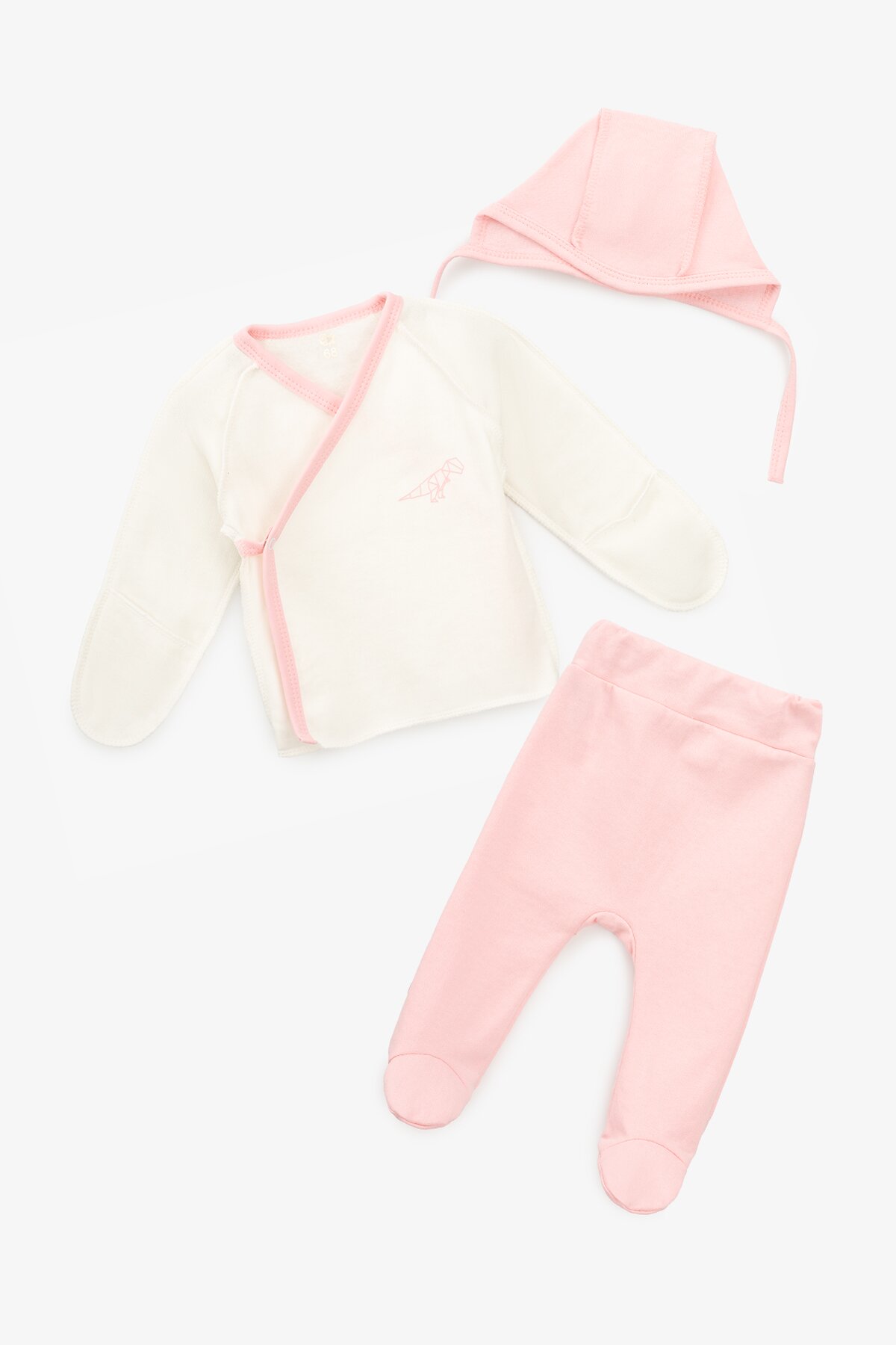 Костюм розпашенка+повзунки+шапка для малюків Baby Life А-305 68 см Рожево-молочний  Фото №0