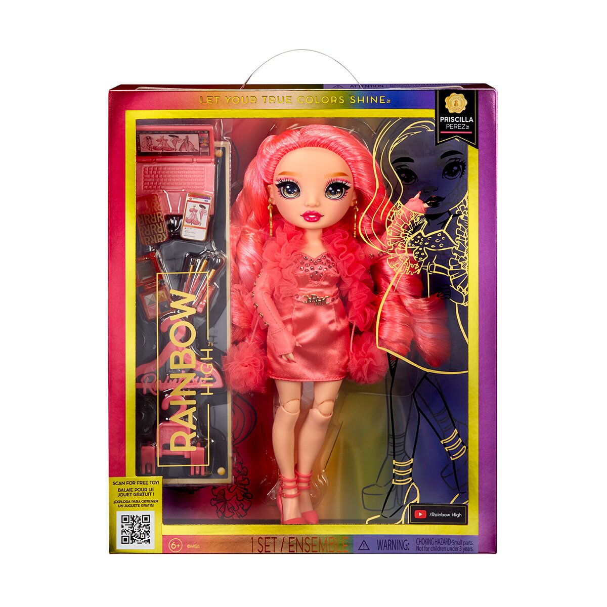 Кукла RAINBOW HIGH S23 - ПРИСЦИЛЛА ПЕРЕЗ с аксессуарами 583110 Разноцветный (6900007318938)  Фото №6