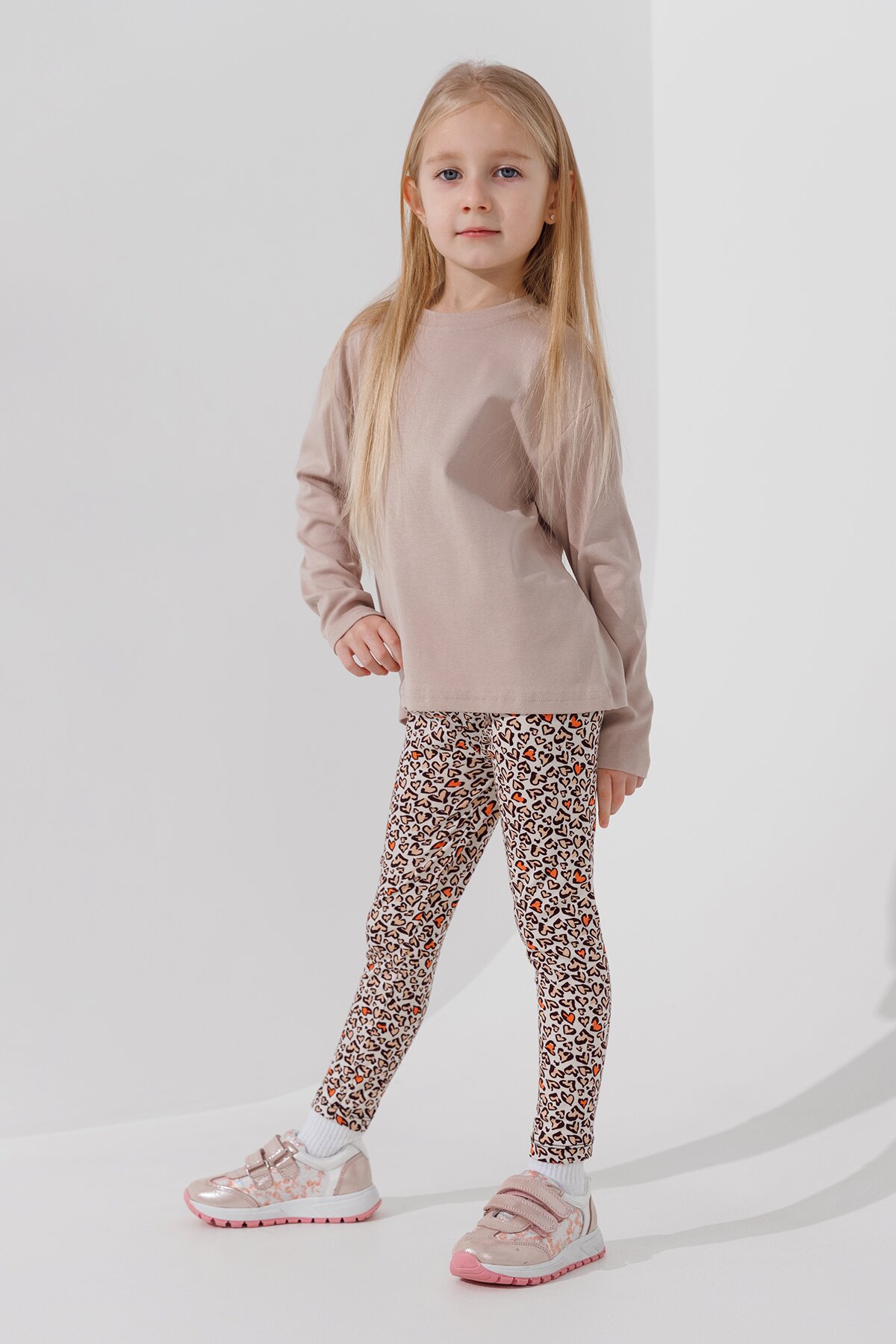 Лосини з візерунком для дівчинки Happy Kids 105 110 см Молочний  Фото №0