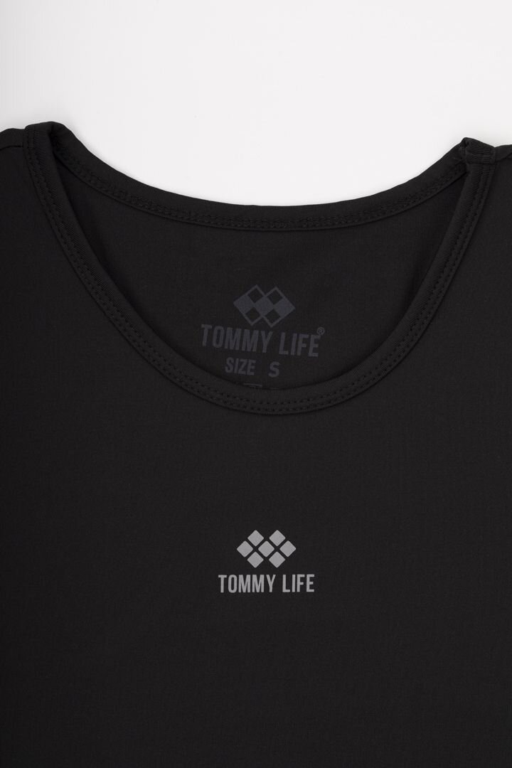 Майка фитнес однотонная женская Tommy life 97256 M Черный (2000989642336A)  Фото №7