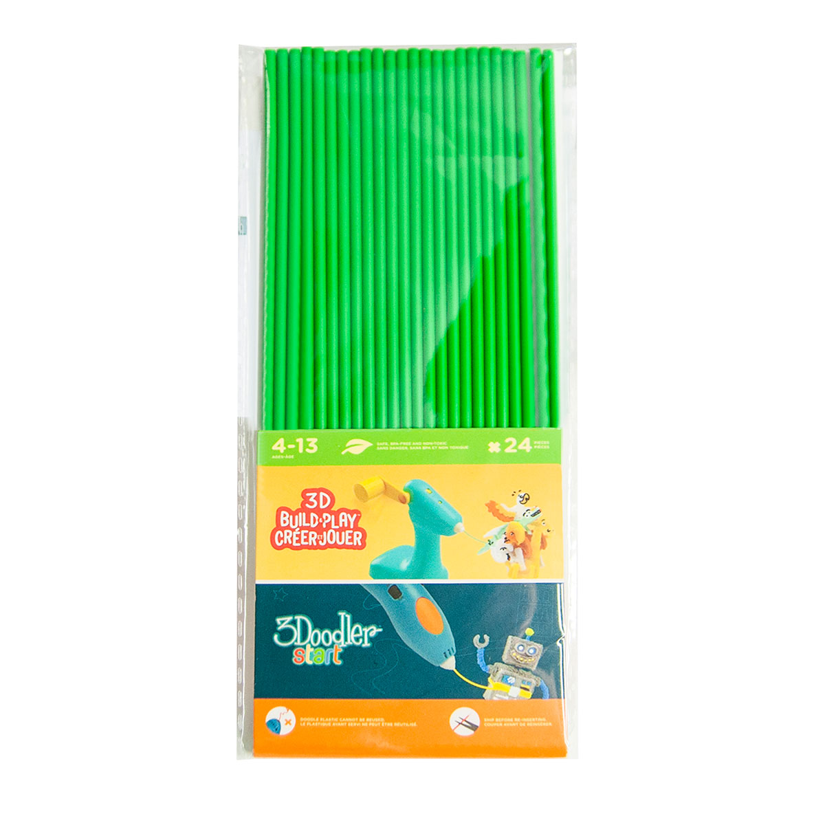 Набір стрижнів для 3D-ручки 3Doodler Start 3DS-ECO07-GREEN-24 24 шт. Зелений