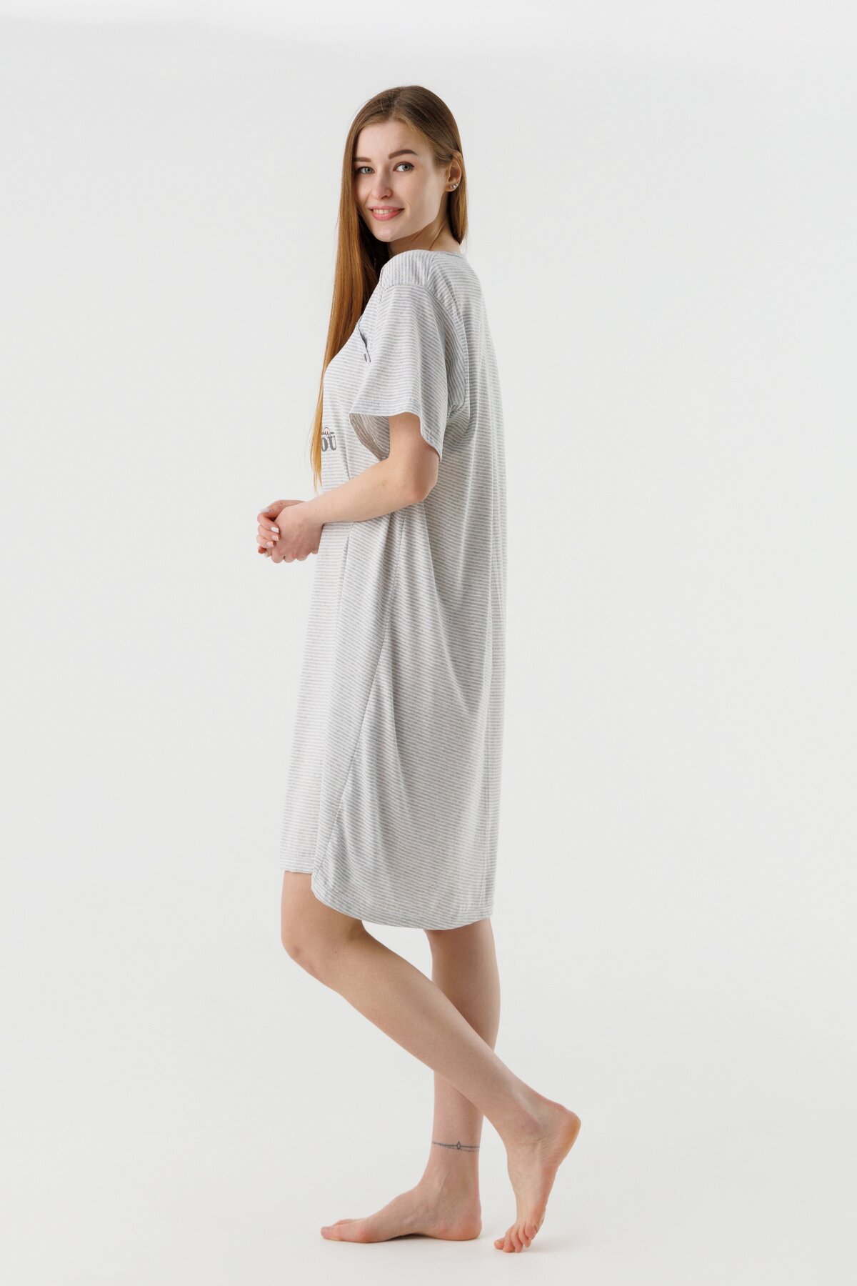 Ночная рубашка для кормящих Sevgi 3187 2XL Серый  Фото №4