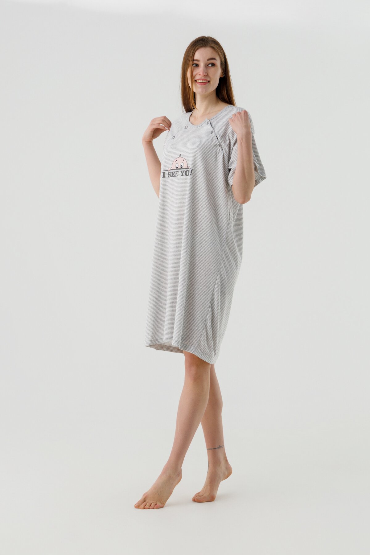 Ночная рубашка для кормящих Sevgi 3187 2XL Серый  Фото №3
