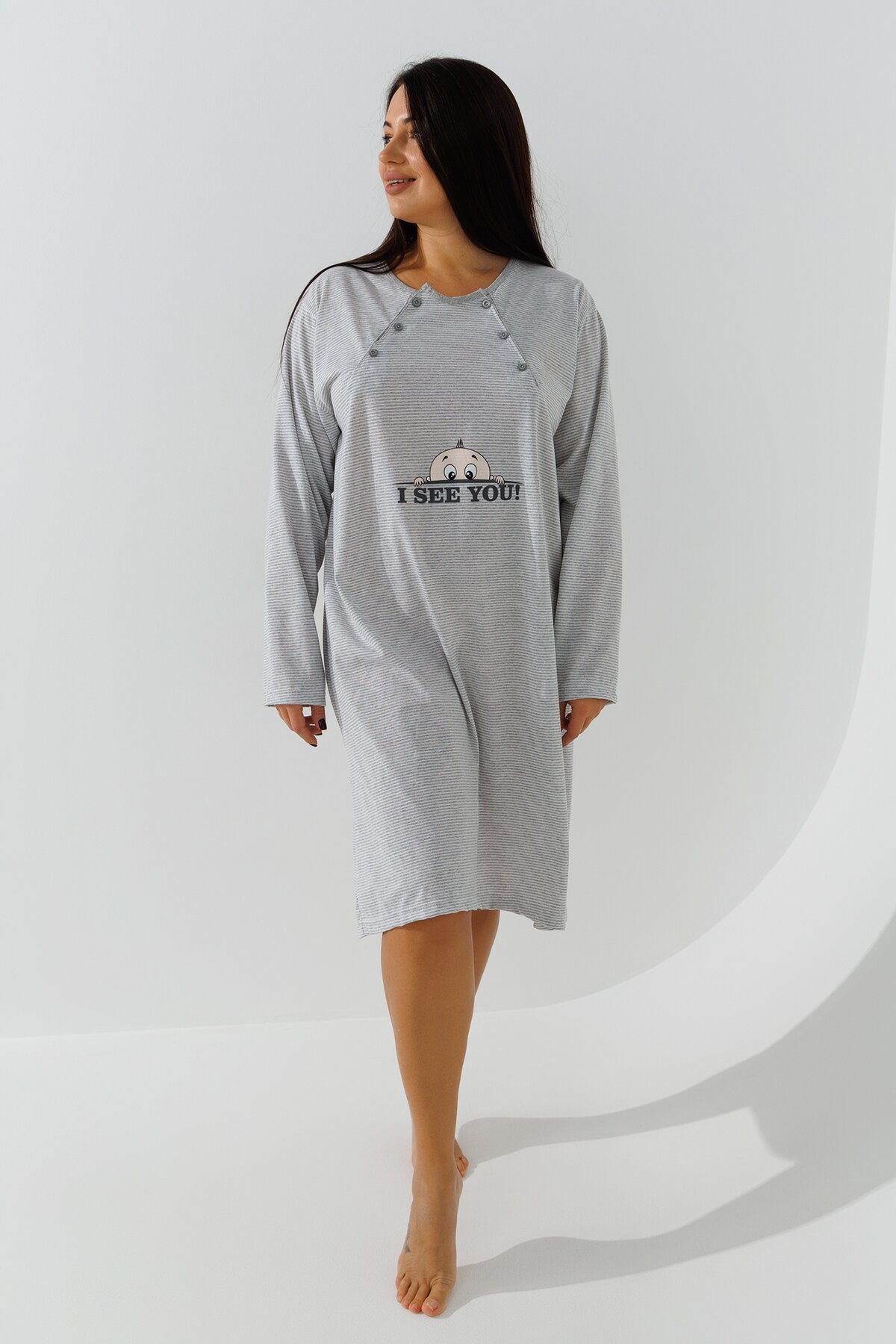 Нічна сорочка жіноча Sevgi 3187 4XL Сірий  Фото №0