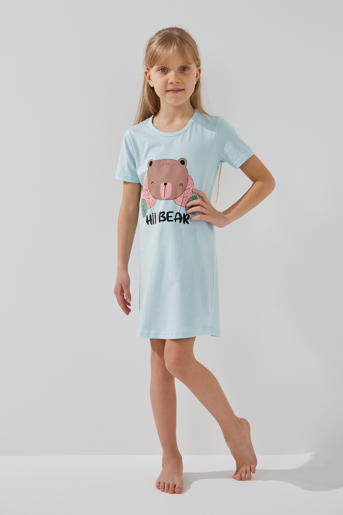 Нічна сорочка для дівчинки Mini Moon 0870 110 см Блакитний  Фото №2
