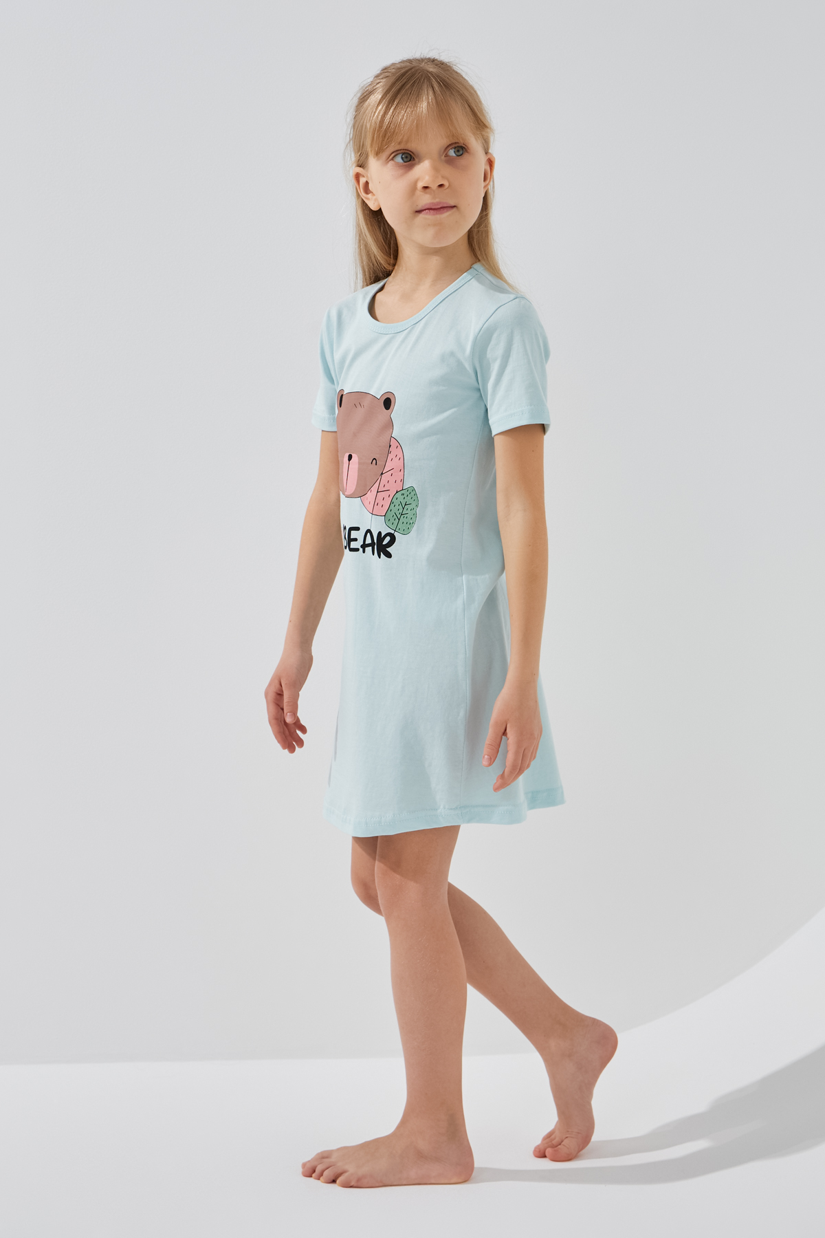 Нічна сорочка для дівчинки Mini Moon 0870 110 см Блакитний  Фото №1