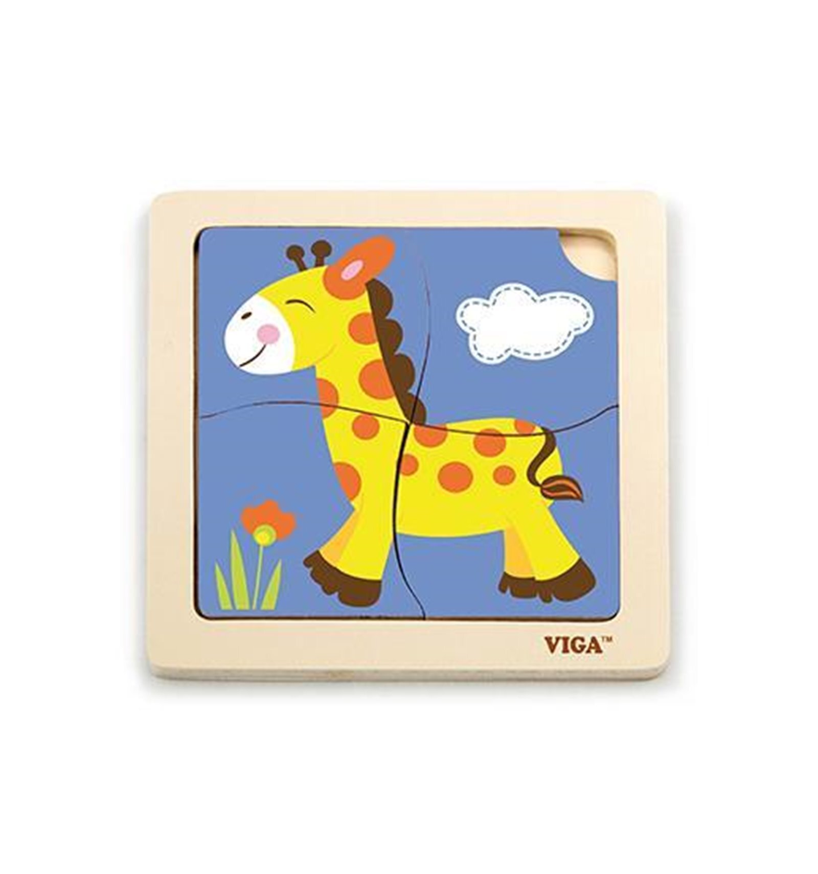 Дерев&#039;яний міні-пазл &quot;Жираф&quot; Viga Toys 51319 Різнокольоровий