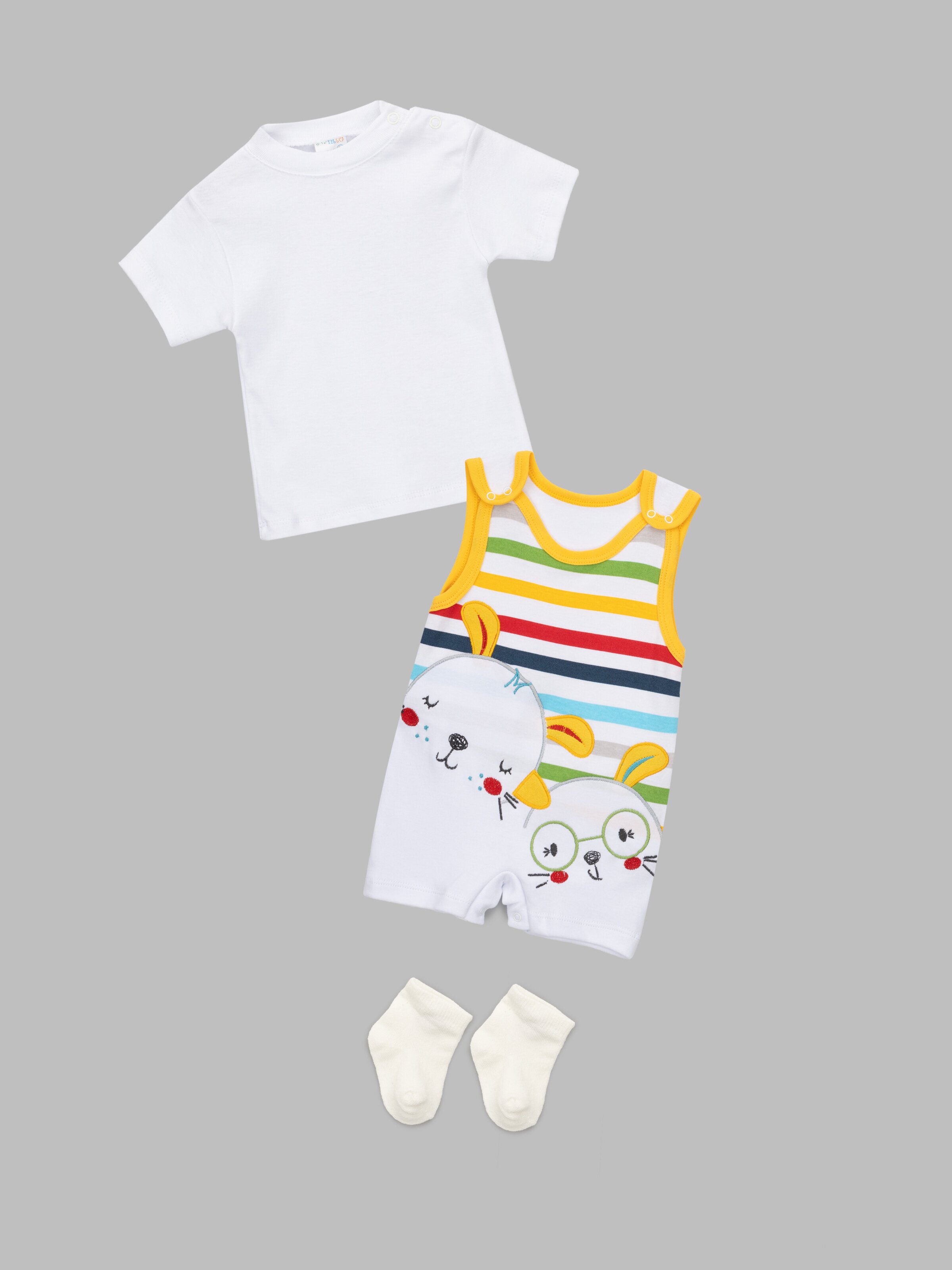 Пісочник + футболка для малюків Mini Papi 1172 68 см Жовтий (2000990599339A)  Фото №0