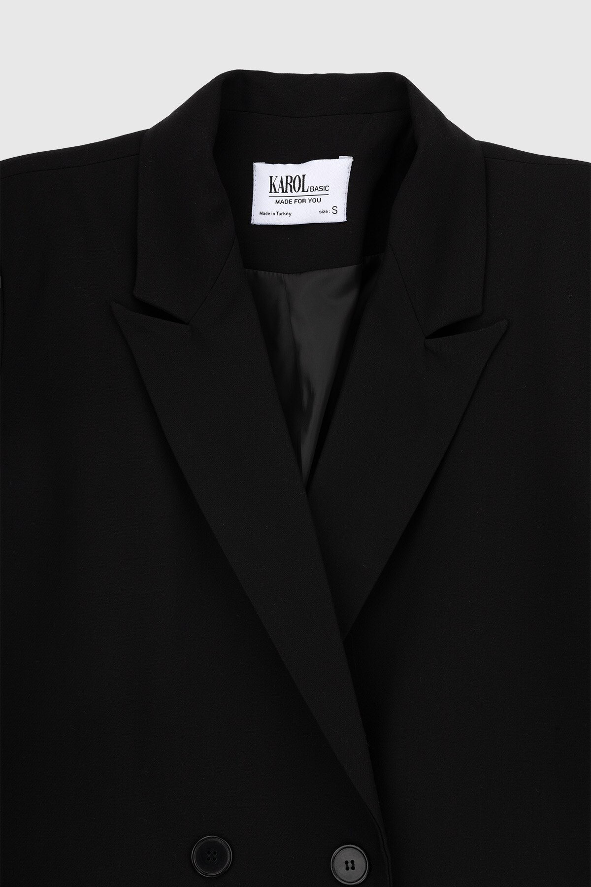 Піджак однотонний жіночий Karol 4949-B 2XL Чорний (2000990146373D)  Фото №7