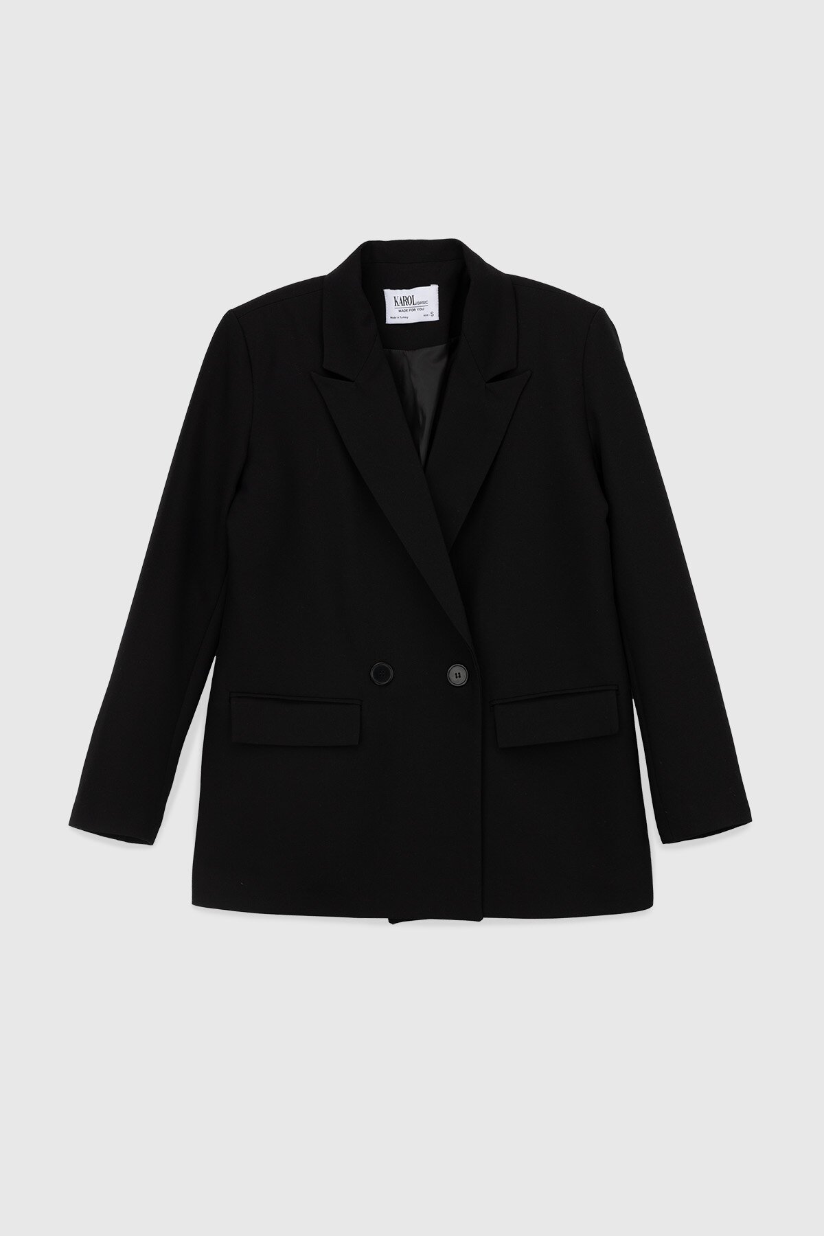 Піджак однотонний жіночий Karol 4949-B 2XL Чорний (2000990146373D)  Фото №6
