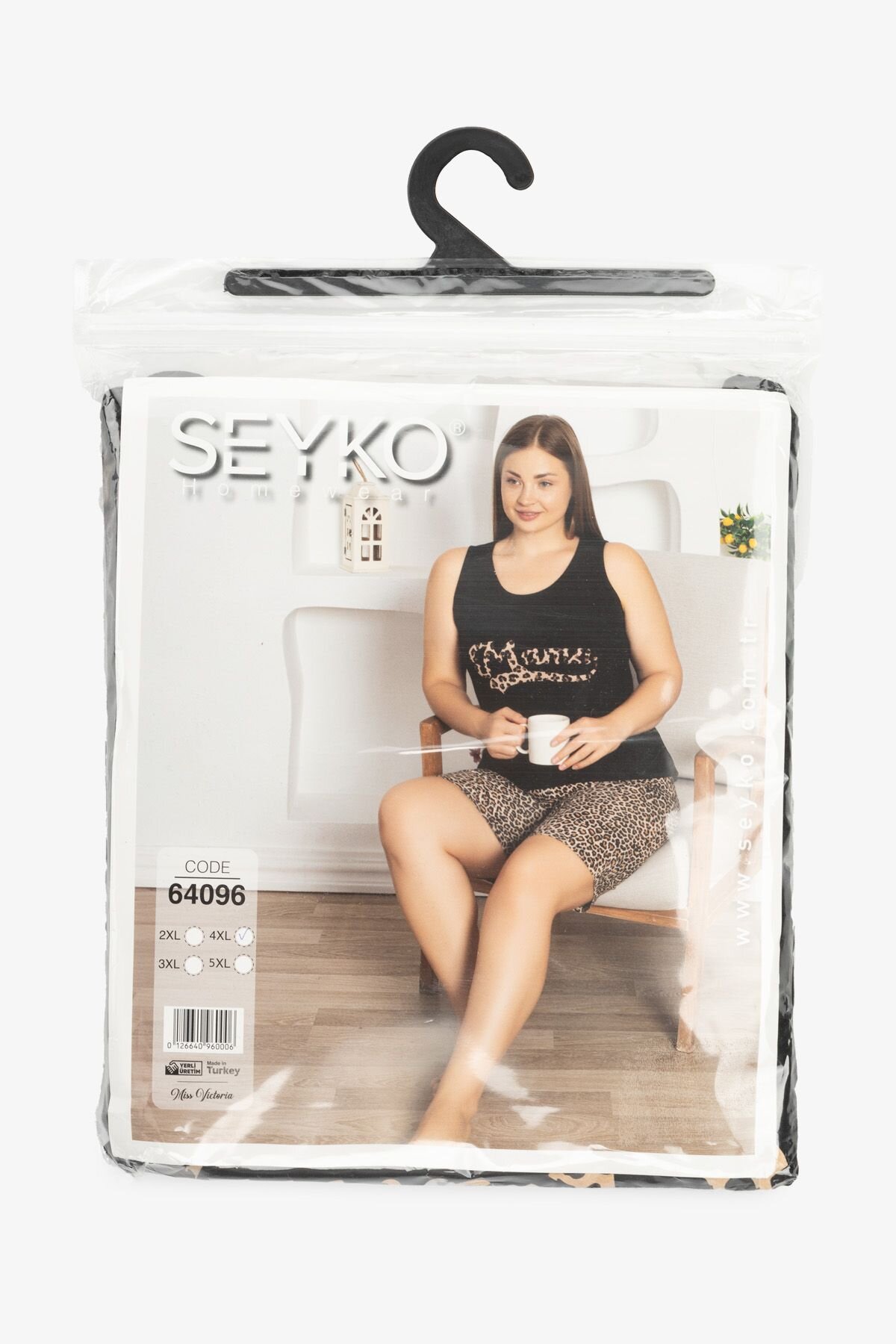 Пижама женская SEYKO 64096 3XL Черно-коричневый  Фото №8