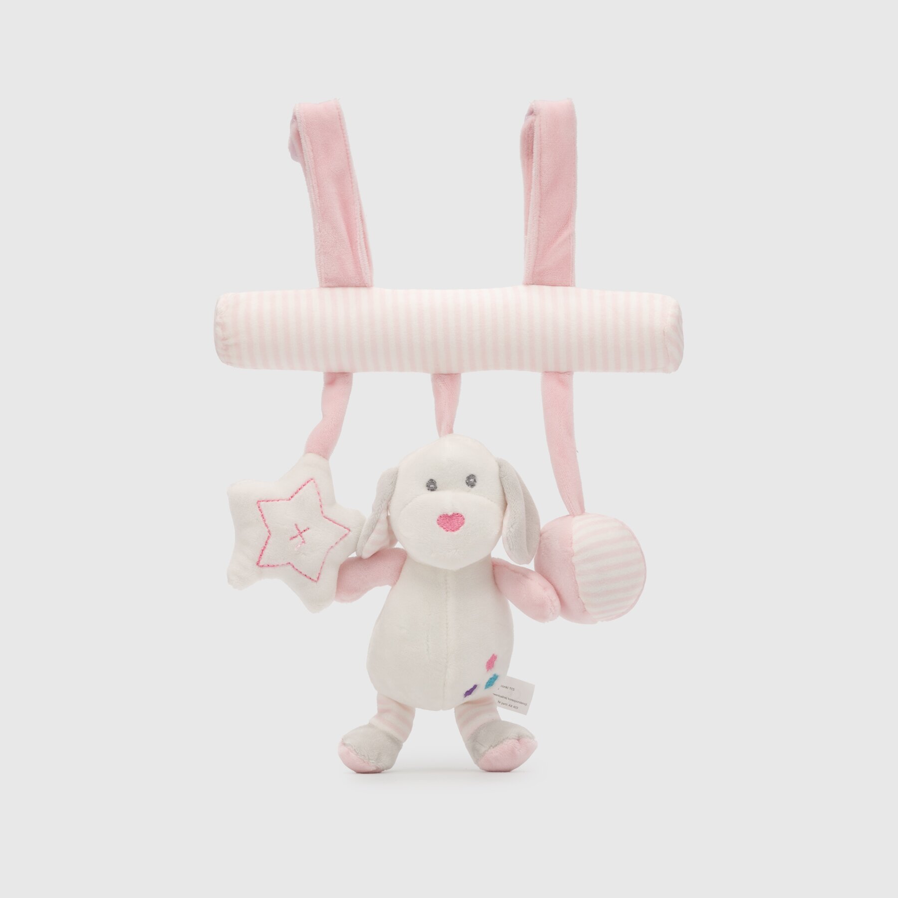 Подвеска с погремушкой и колокольчиком Песик BABY TRADE 11/5007/4 Розовый (2000990362964)  Фото №0