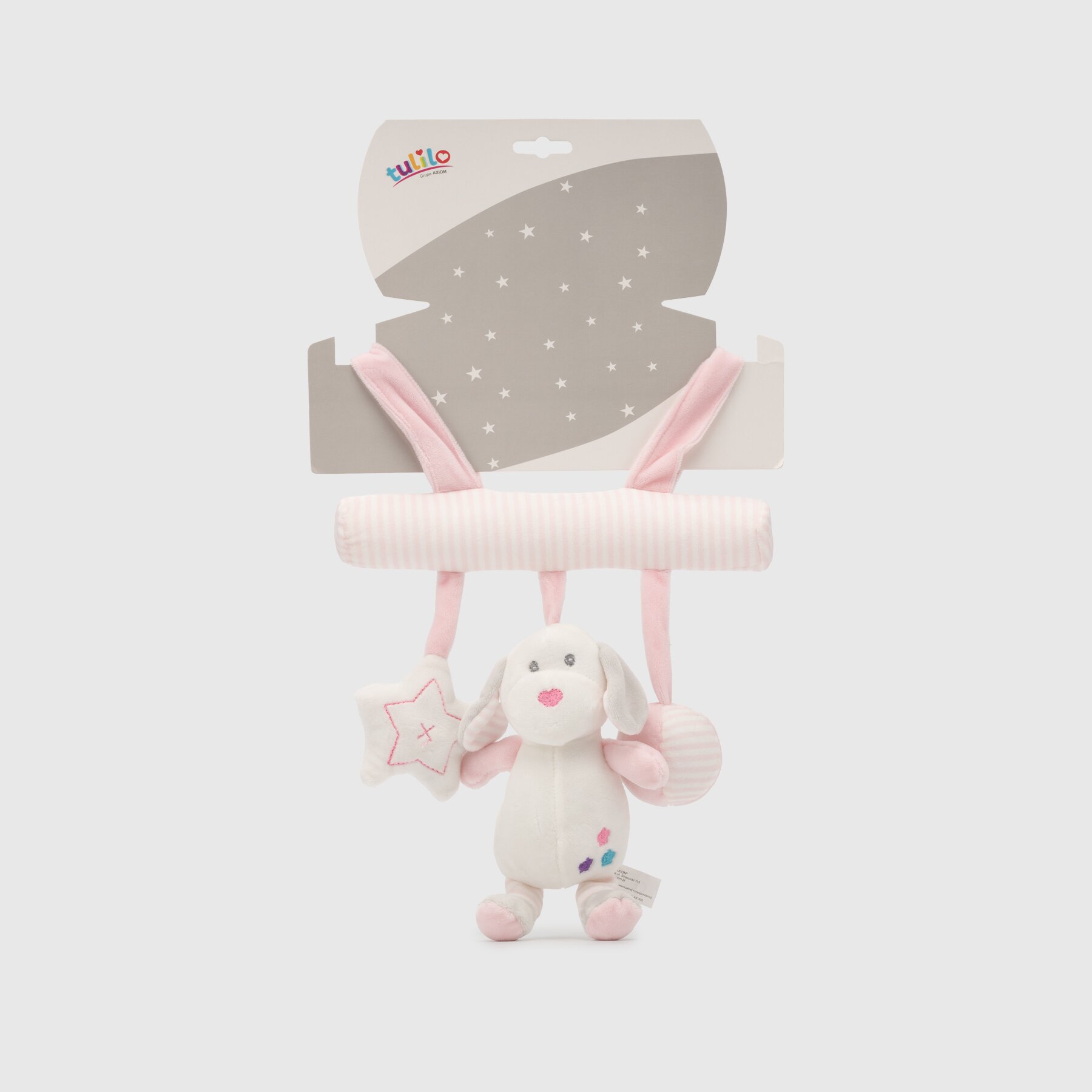 Подвеска с погремушкой и колокольчиком Песик BABY TRADE 11/5007/4 Розовый (2000990362964)  Фото №3