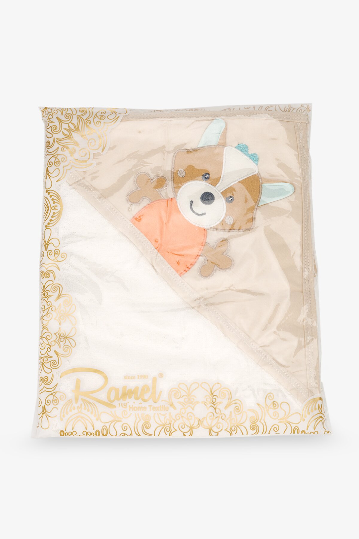 Полотенце Unisex с уголком Ramel 346 Бежевое (2000990746221A)  Фото №4