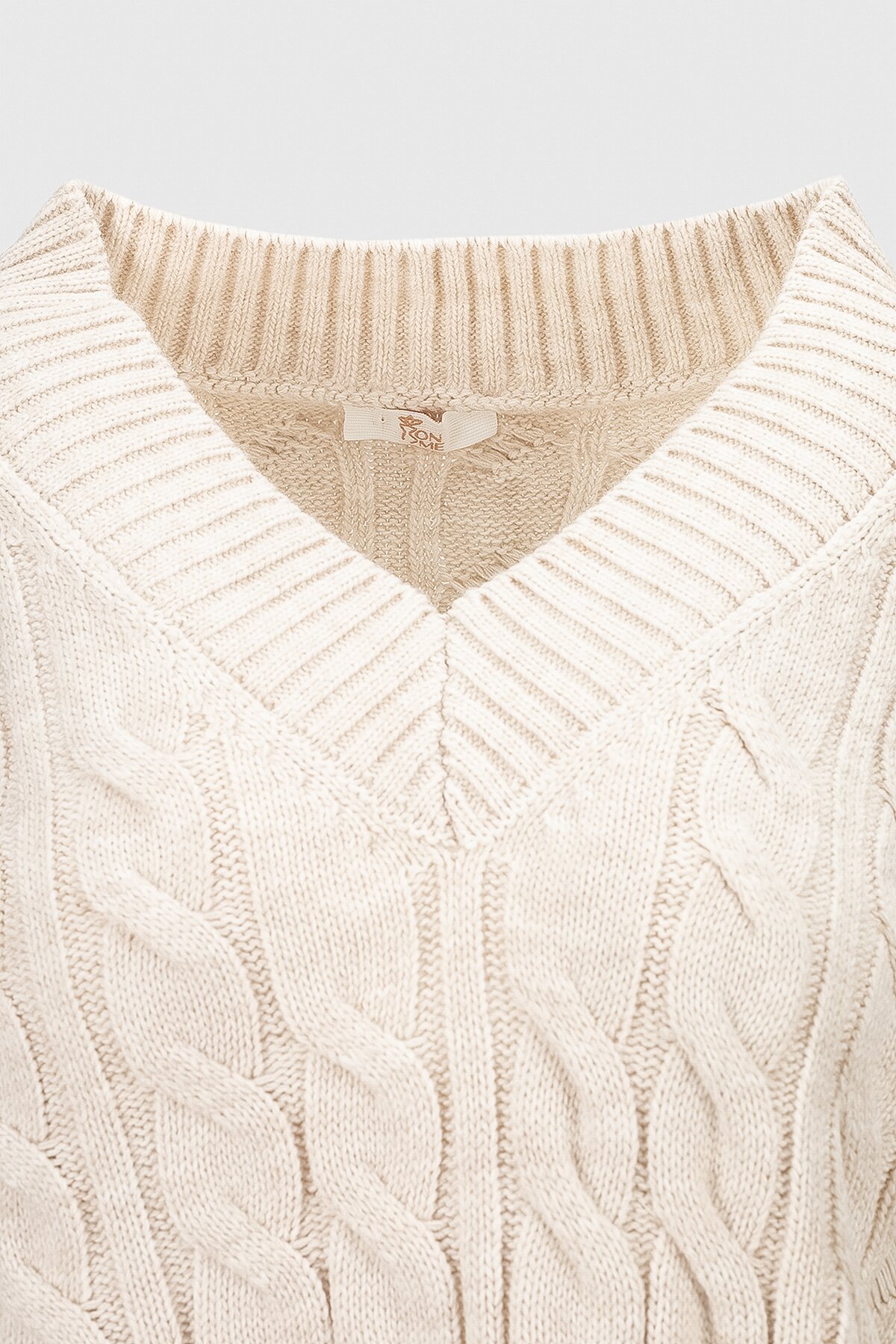 Пуловер однотонний жіночий Femme 2026 One Size Бежевий (2000990221476W)  Фото №8