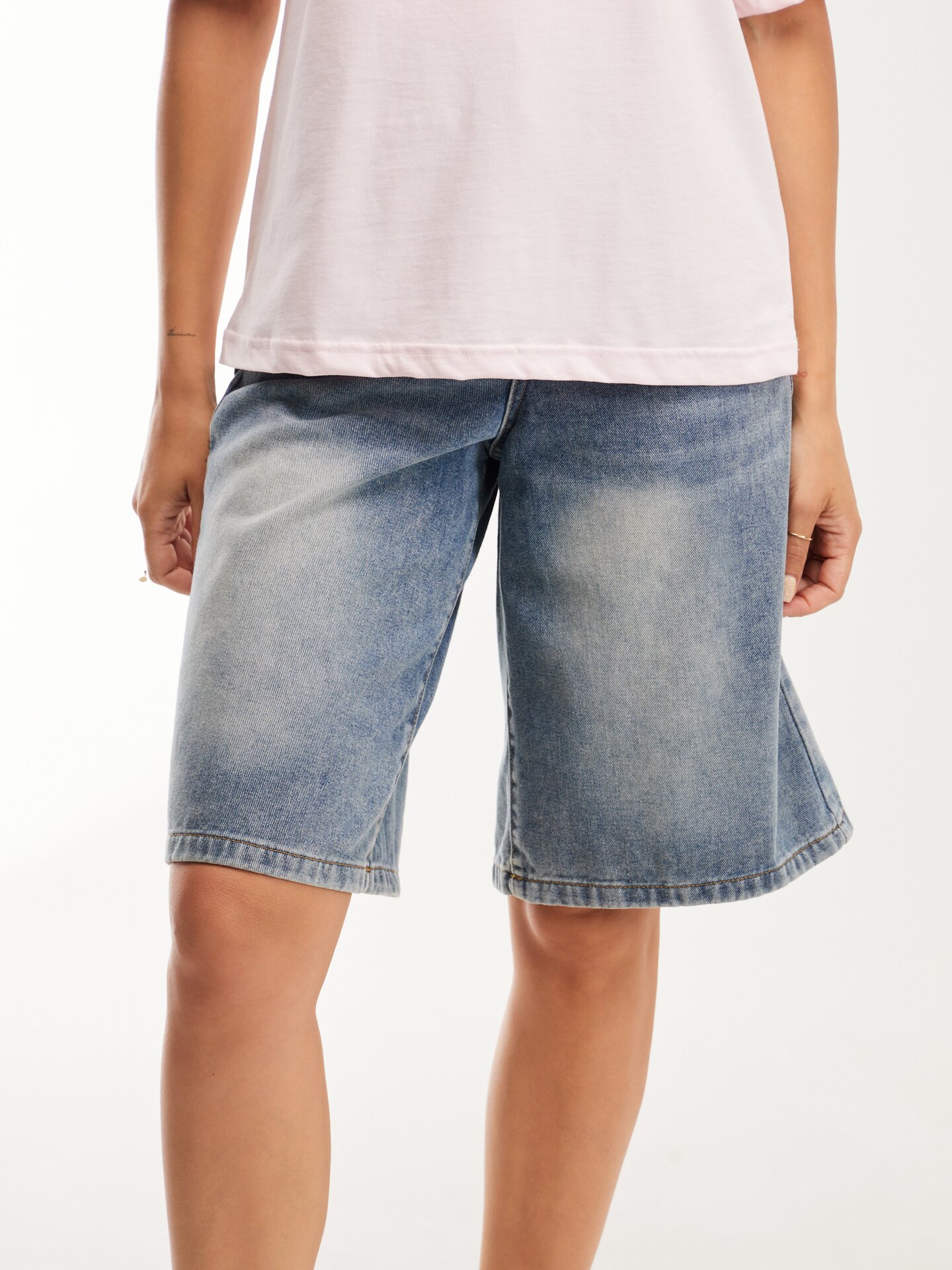 Купити Шорти однотонні жіночі On me 2503 38 Синій Артикул: 2000991003279 Фото повноекранне №1