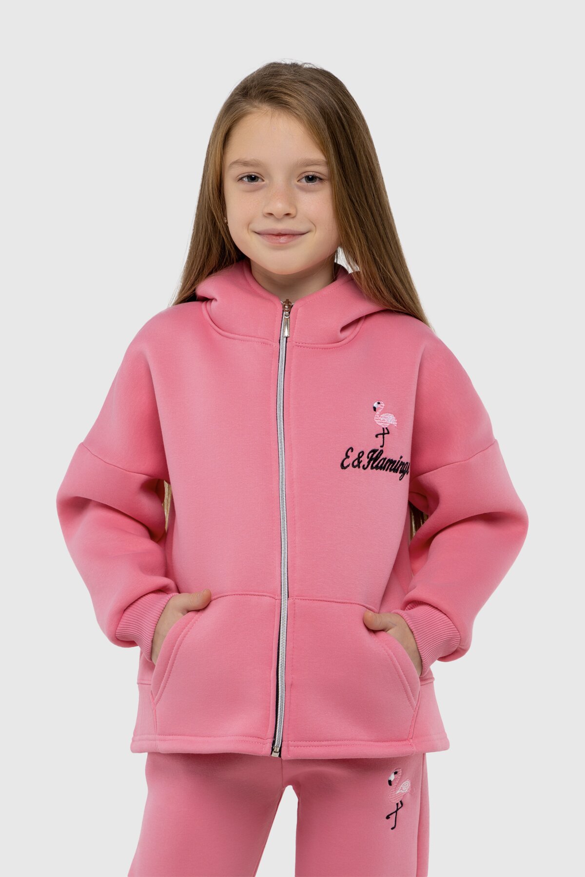 Спортивний костюм (худі, штани) для дівчинки Ecrin 4610 110 см Рожевий (2000990093318W)  Фото №5
