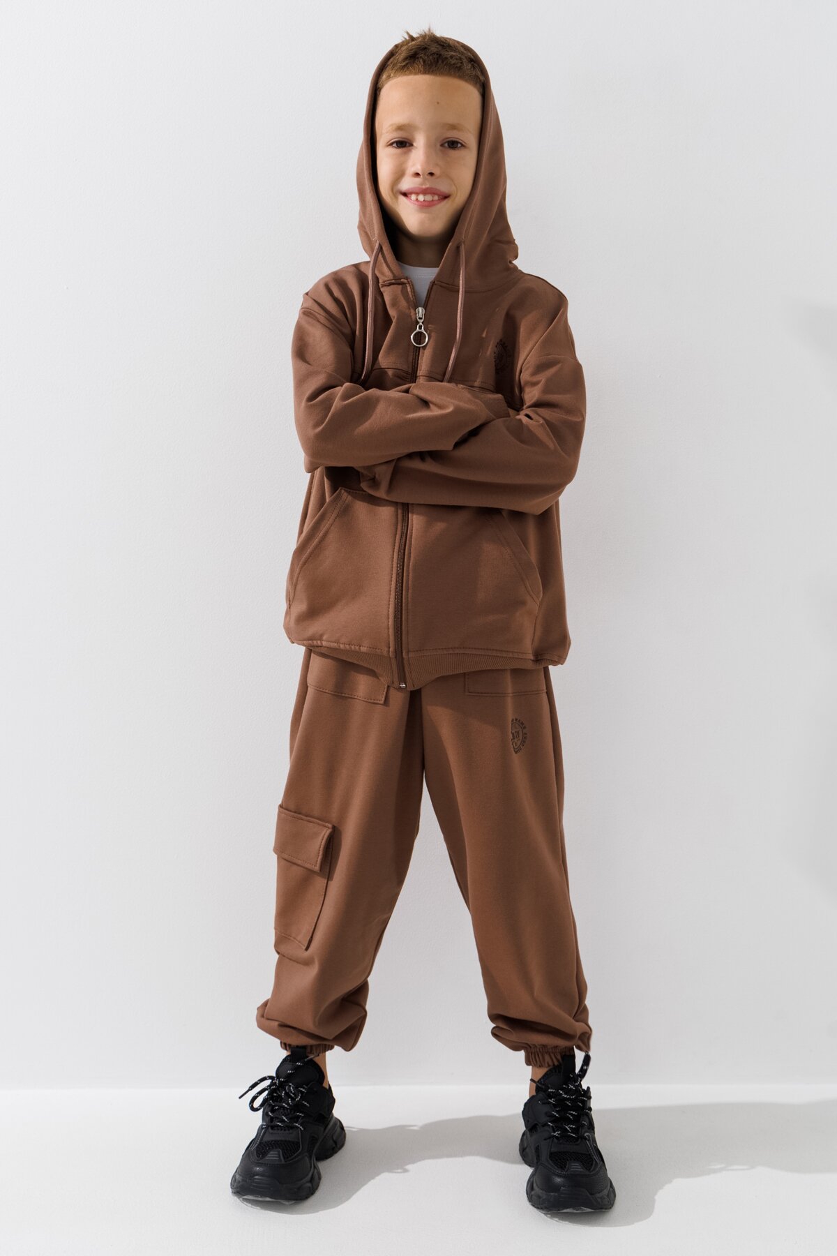 Спортивний костюм кофта+штани для хлопчика Waxmen 1114 116 см Кавовий (2000990751621W)  Фото №0